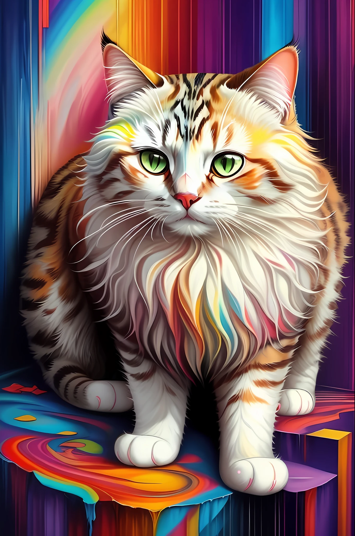 (Cat himalayan him )), Eduardo Kobra padding ,wall PORTRAIT multidimensional geometric, art, chibi,
yang016k, beautiful, colorful,
masterpieces, top quality, best quality, official art, beautiful and aesthetic,