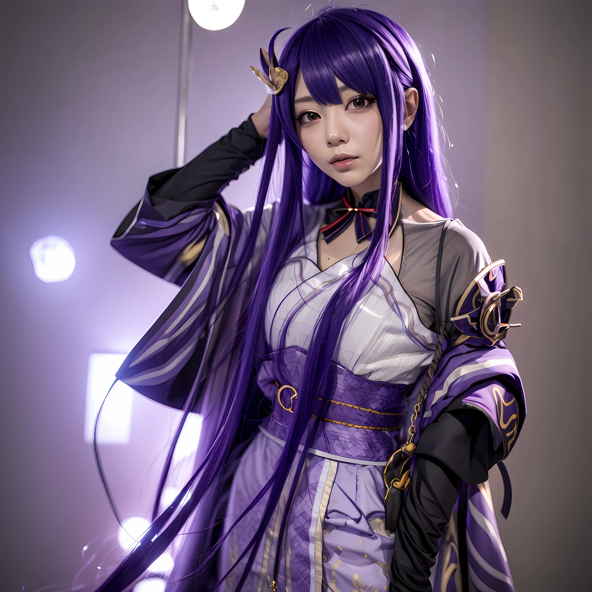 Anime girl, purple hair