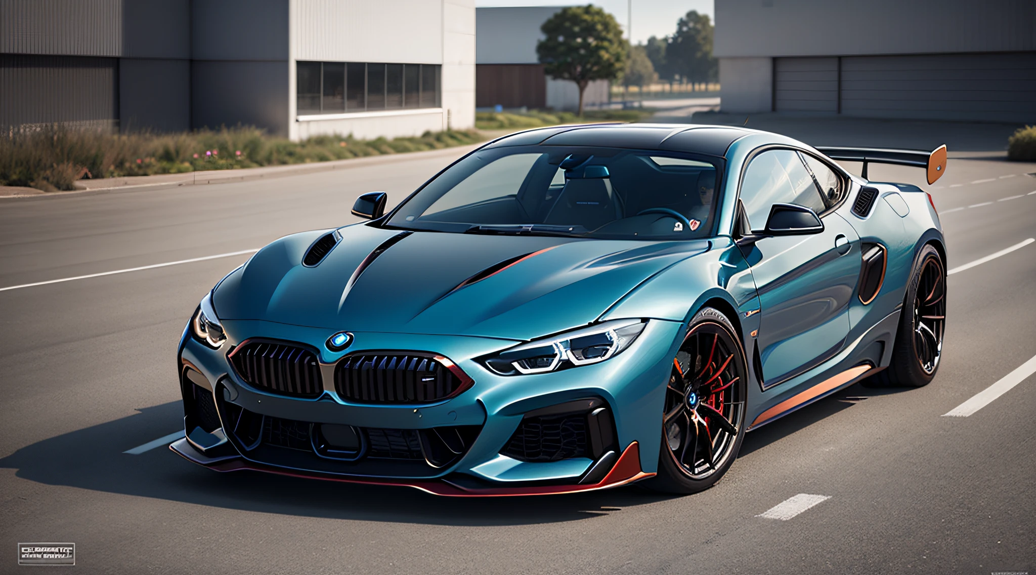 Car launch, BMW sports car, all angles, rich in detail, clear, 8k, HD advertising poster, main title, subtitle Designed as a flat poster, with a title --auto --s2