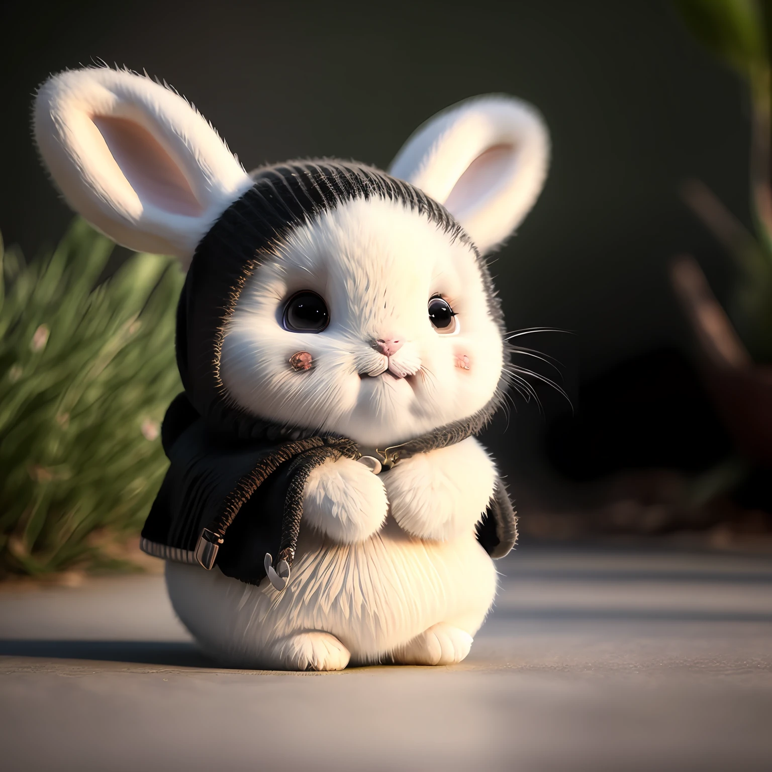 bunny, blur, bunny, flower, nature, no_humans, depth of field, to8contrast style, DARK_Glam, wearing DRK_Glam, deep shadows, (dark: 1.4), (8k, RAW photo, best quality, masterpiece: 1.2)