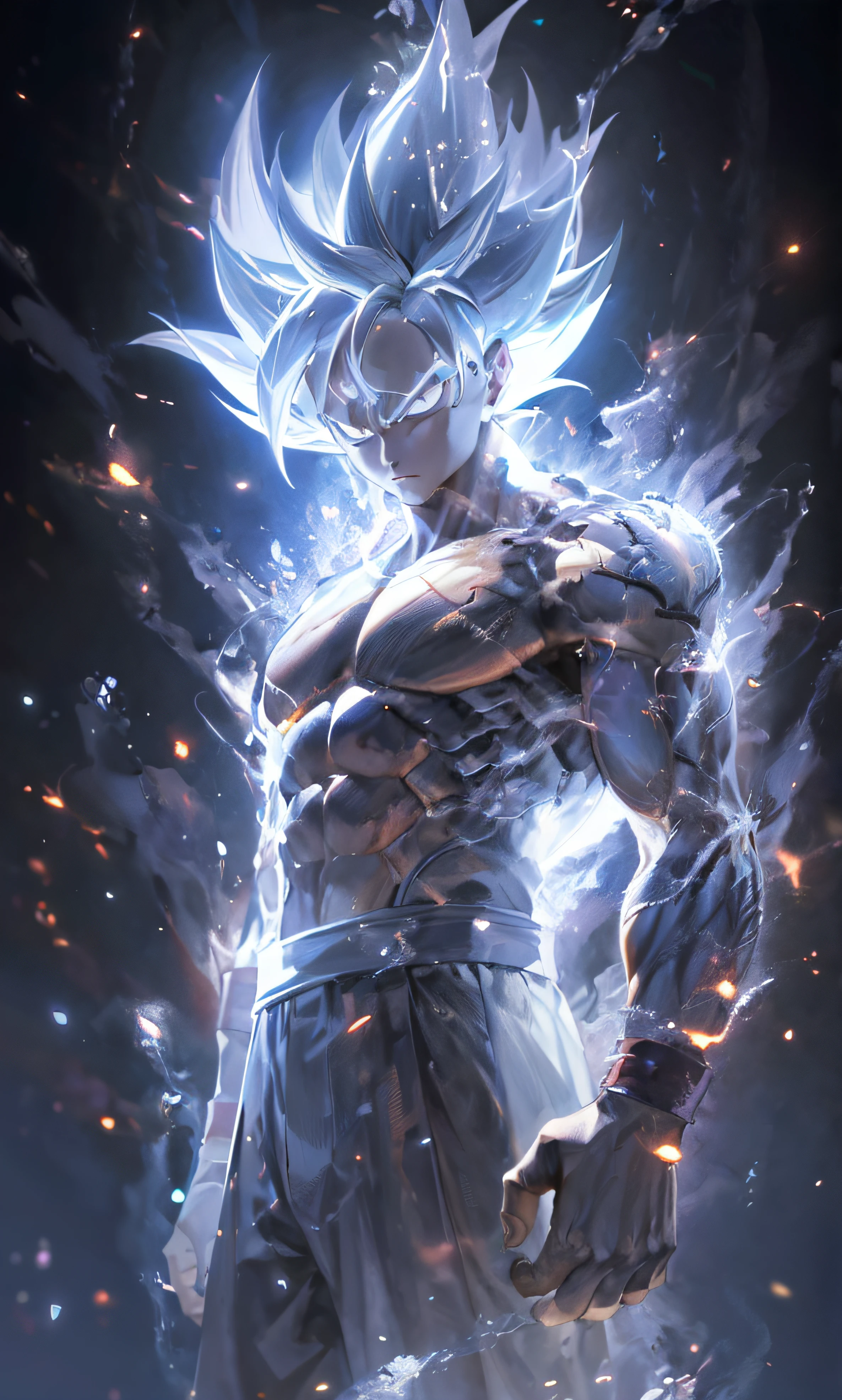 a close up of a person with a very large body and a very big body, ultra instinct, an epic anime of a energy man, 4 k manga wallpaper, super saiyan blue, anime wallaper, 4k anime wallpaper, anime wallpaper 4k, anime wallpaper 4 k, character dragonball, highly detailed portrait of goku, human goku, super saiyan goku