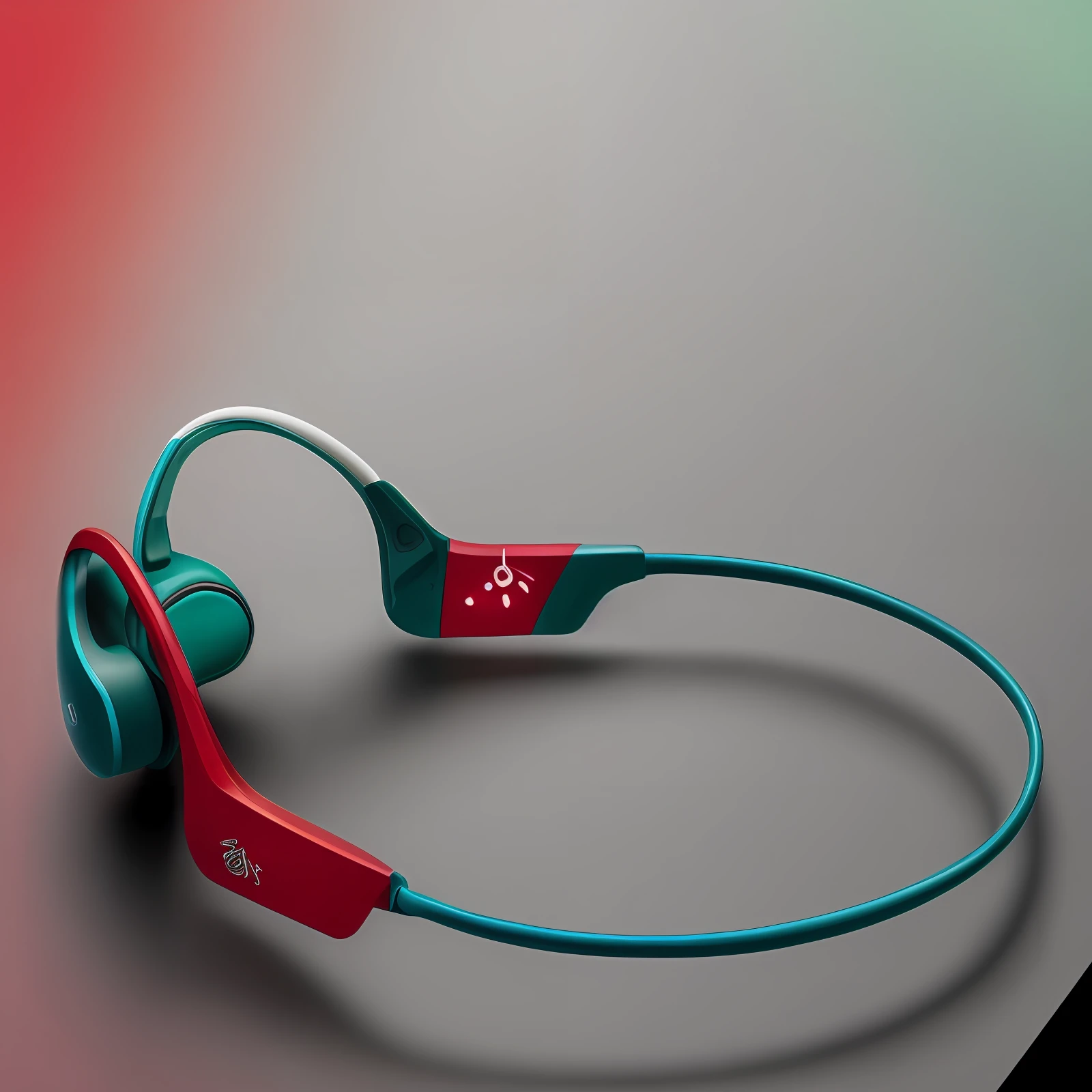White, green and red make up the main colors of the headset