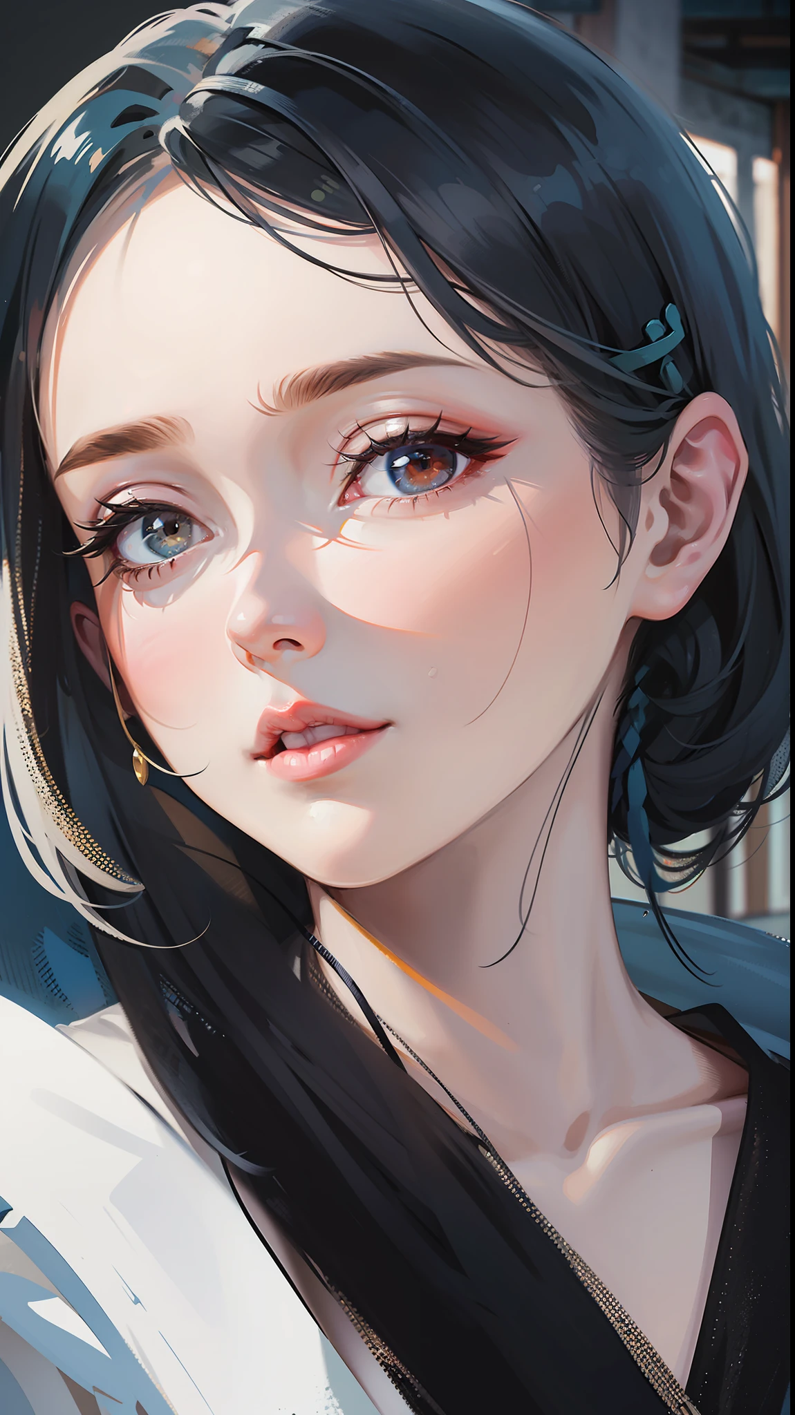 masterpiece,best quality,graphic design,
1girl,close up,skinny face|perfact pretty face,(by Alena Aenami:0.8),(deconstruct:1.3),