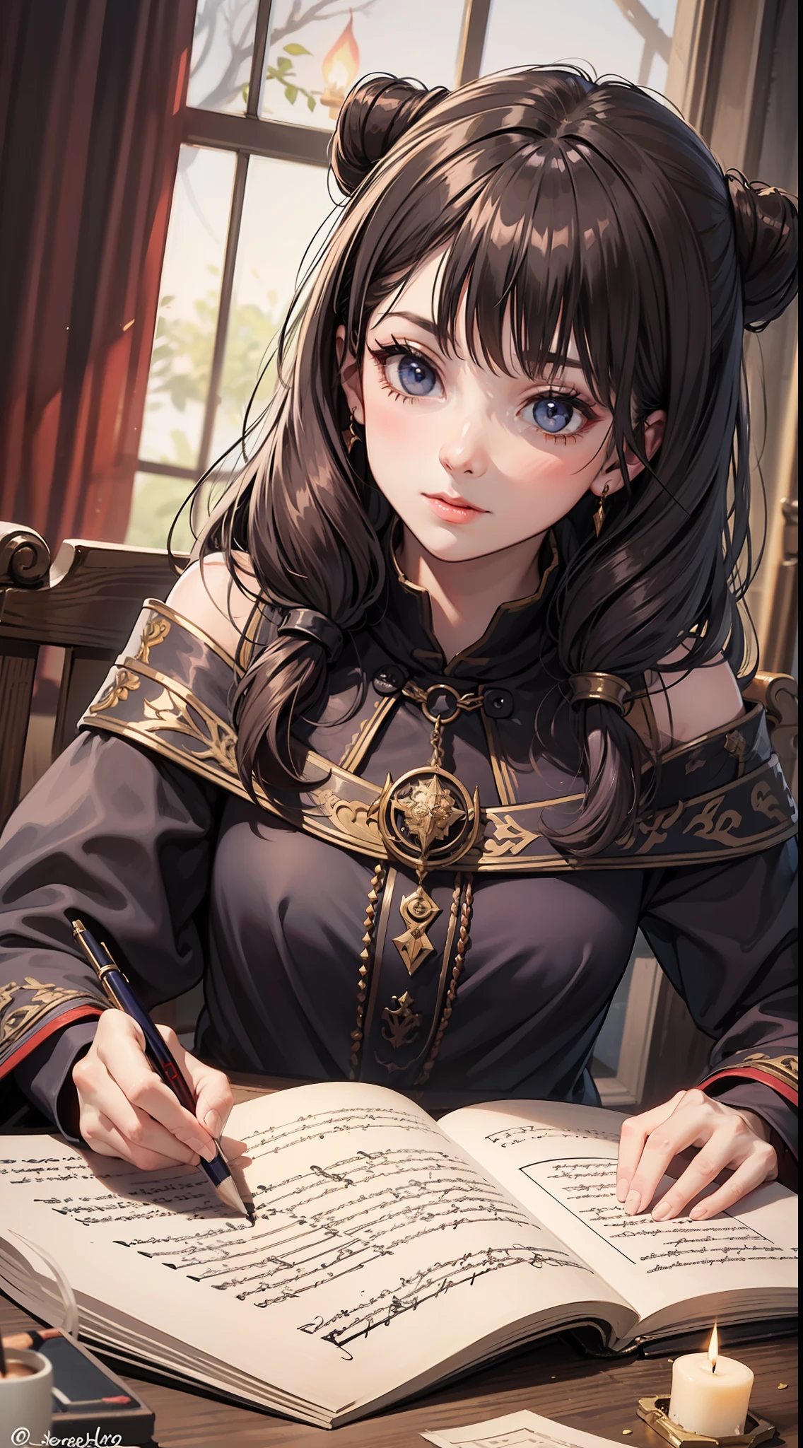 ((📜)),✏,🎶,
(🧙♀️),
✡,
🕯,✨