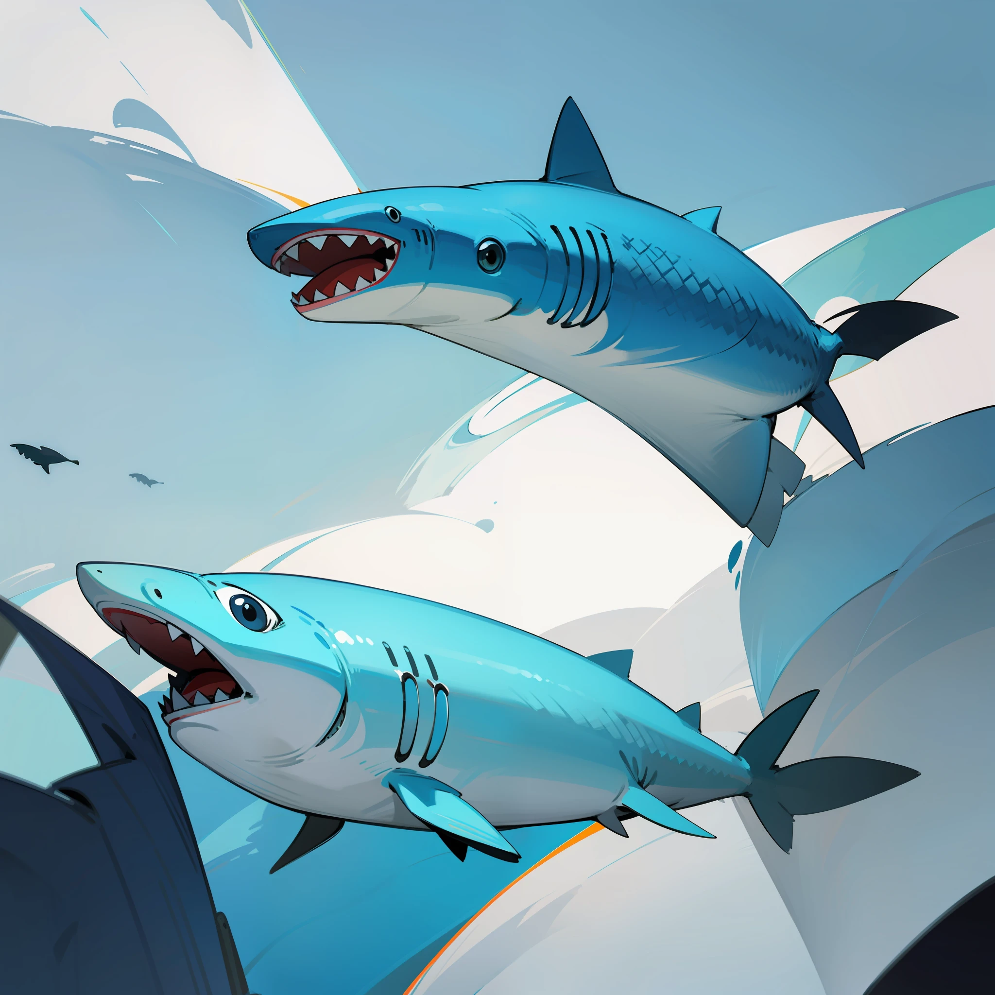 Shark , animation, illustration , flat paint