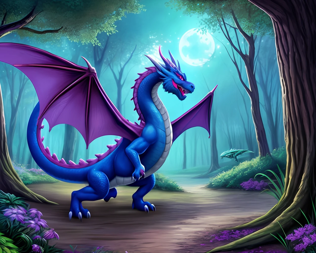 Once upon a time, in a magical and enchanted forest, there was a majestic dragon of bright colors. This dragon possessed a special power: he could cast magic spells and grant wishes to those who encountered him.