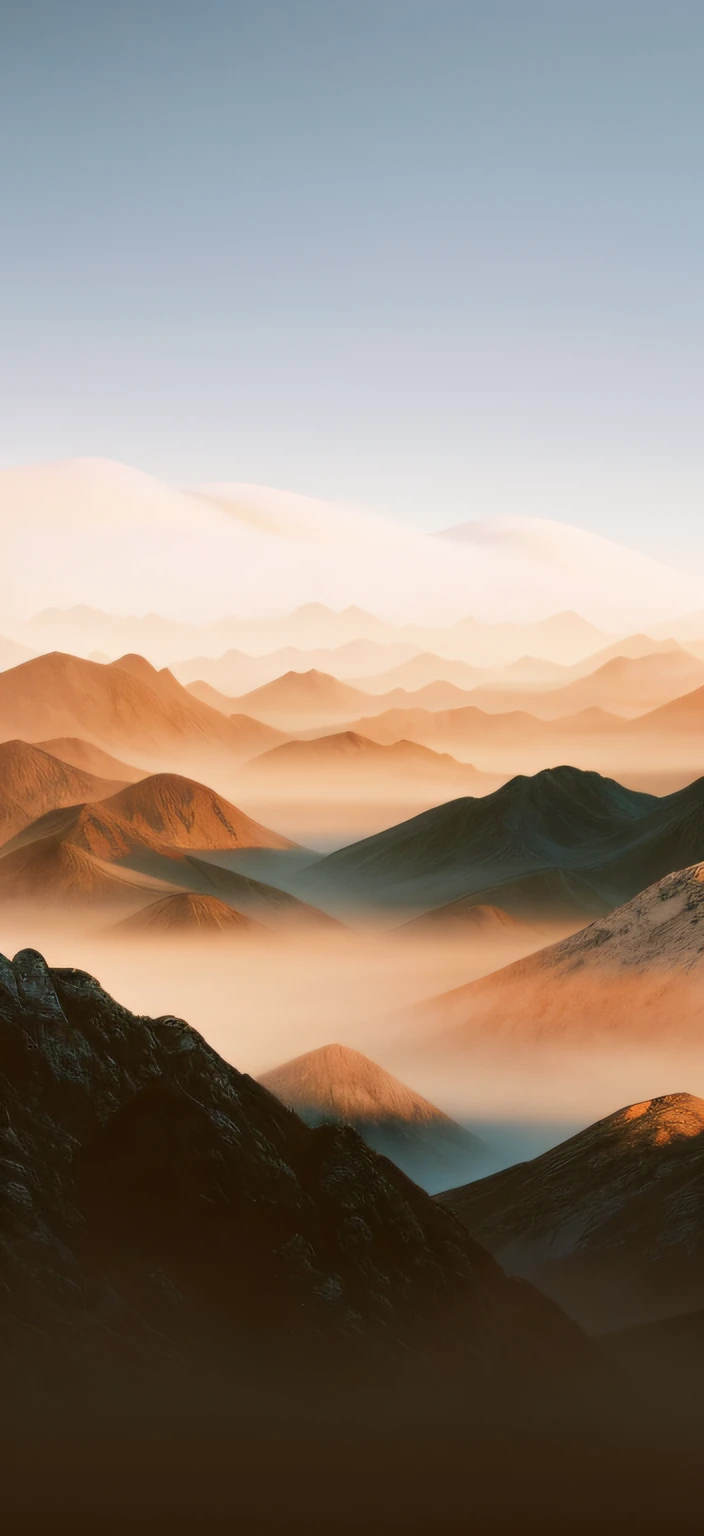 mountains covered in fog and low clouds in a valley, beautiful render of a landscape, landscape with red mountains, mountain scape. film still, flowing hills, hills and mountains, mountainscape, surreal gediminas pranckevicius, mountainous background, a surreal dream landscape, inspired by Gediminas Pranckevicius