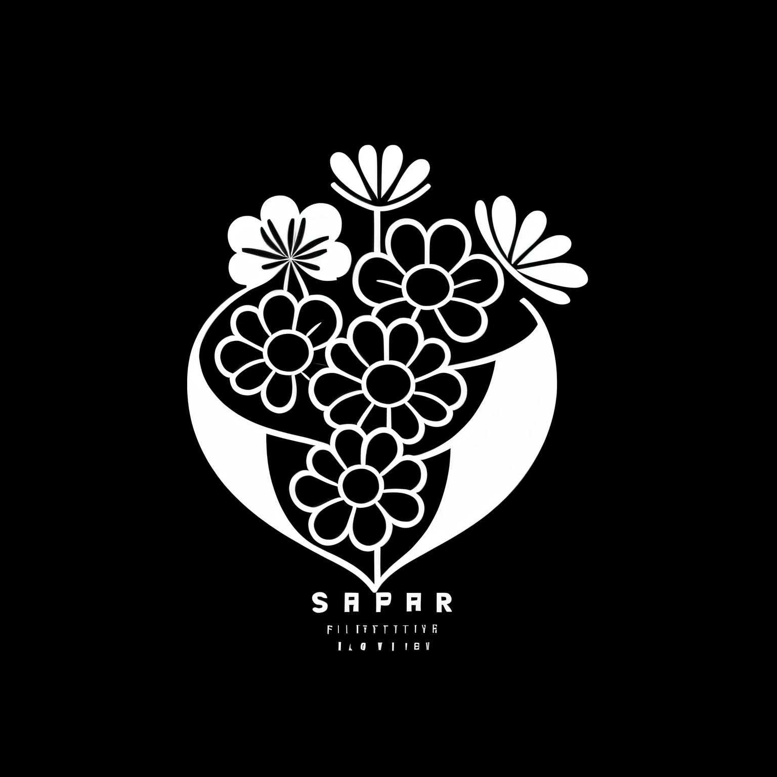 simple flat flower shop logo, flat style, white background, illustrator style, few details, clear lines, clear contours, flat image, 2D, 4K
