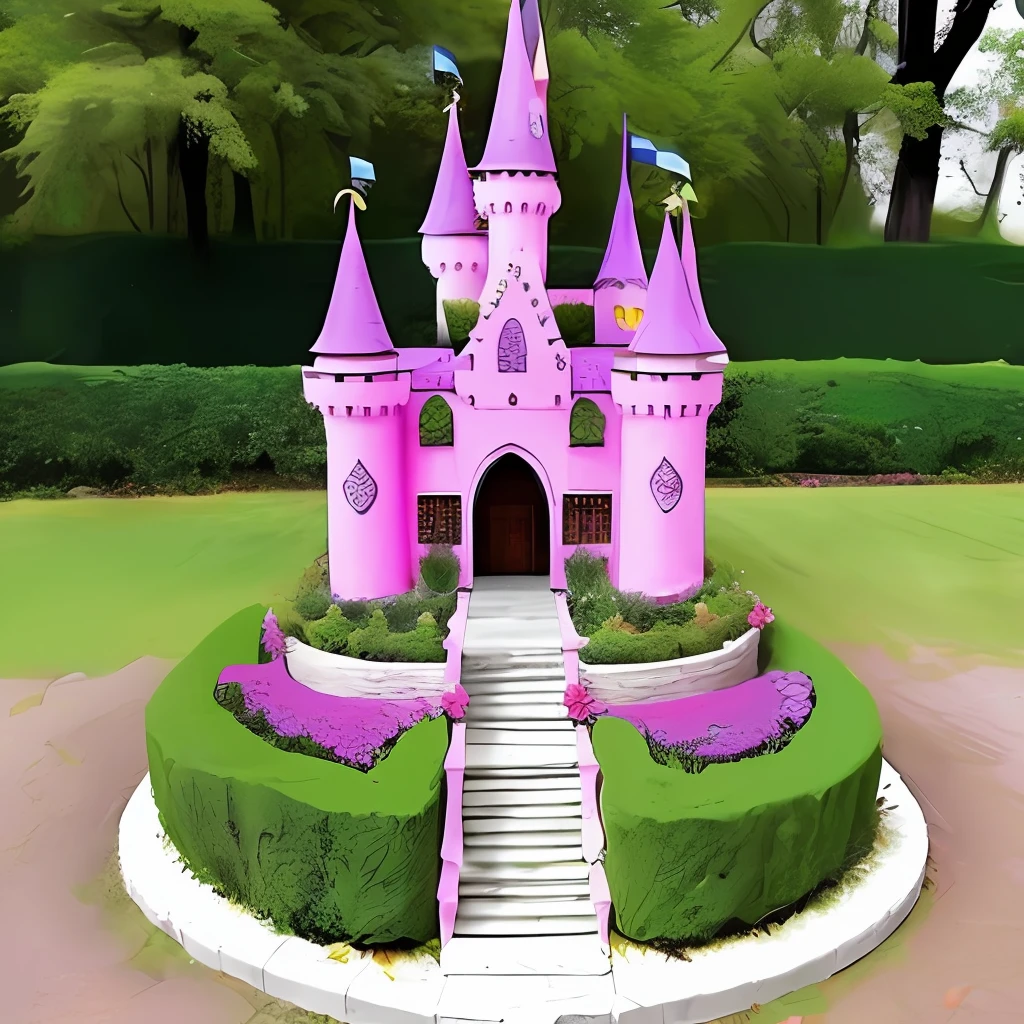 Dragon fruit castle, natural color scheme, creative