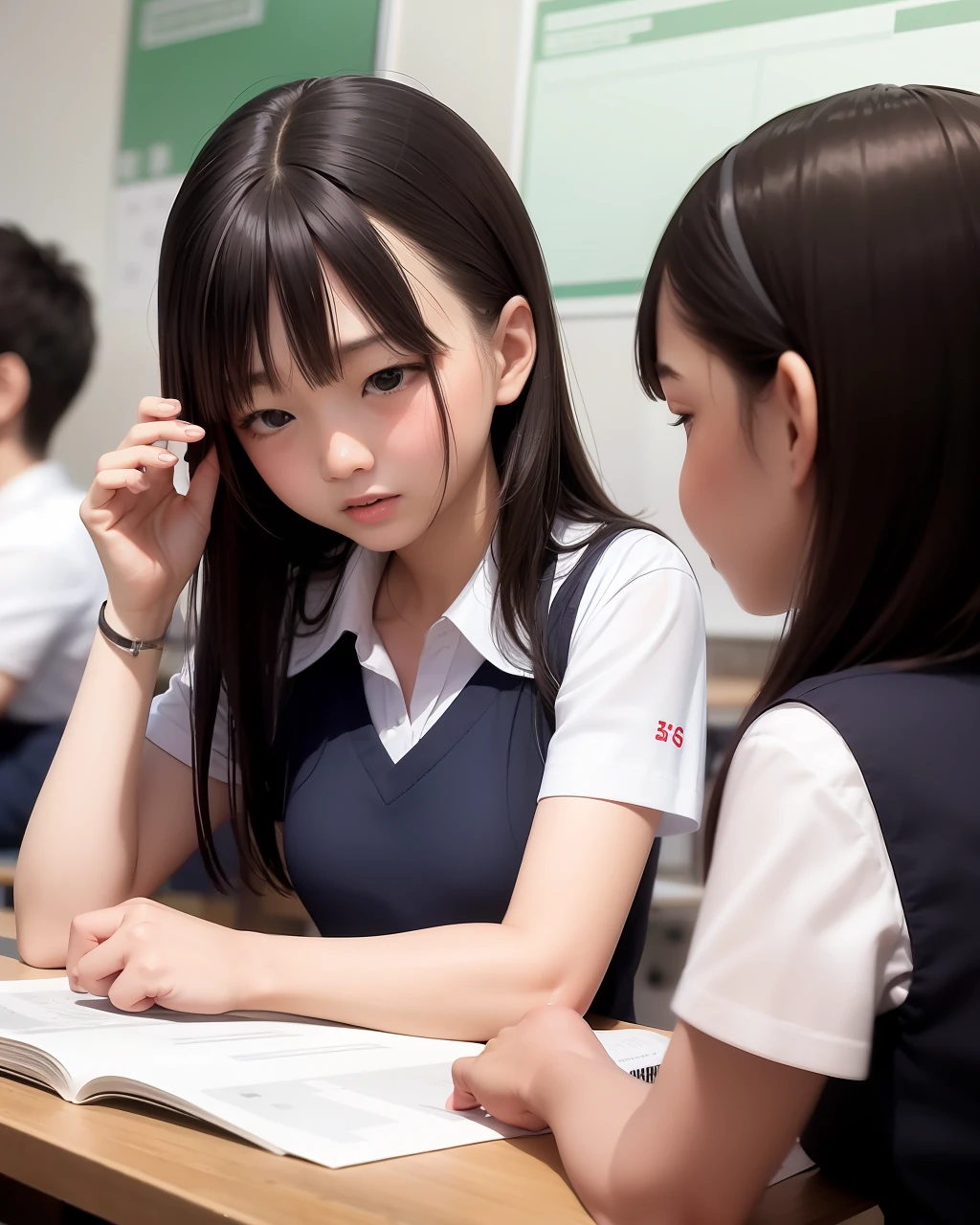 Male student artificial intelligence Macau school class life daily two people