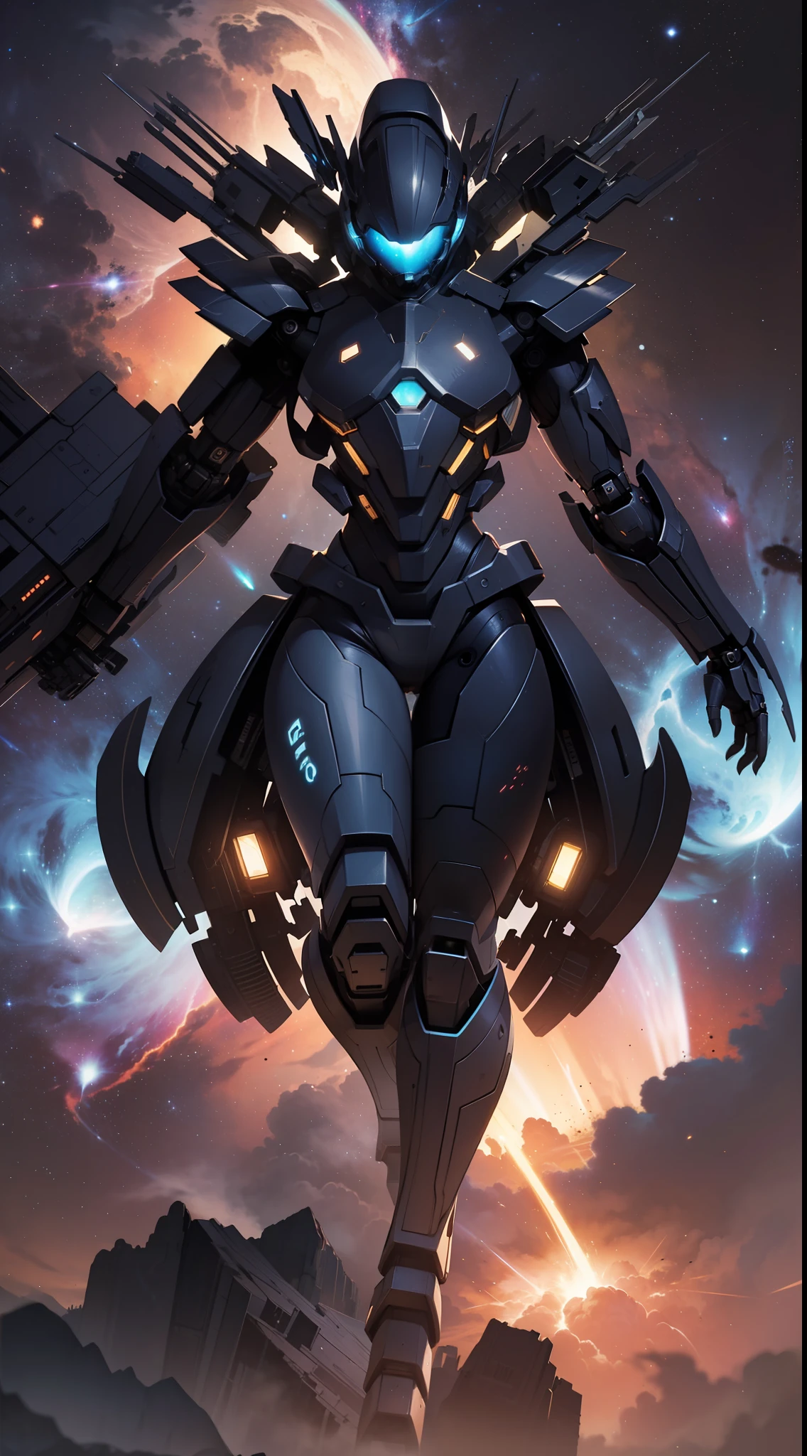 cinematic lighting,image fill,masterpiece,best quality,super detail,HD,textured skin,(mystical atmosphere),(intricate details),
(science fiction:1.2),(mecha:1.2),(detailed:1.5),(strong light source:1.2),(shadows),(techy style),(futuristic),(sharp edges),(silver and blue:1.2),(explosions),(dramatic),(epic:1.2),
(cosmic:1.2),(nebula:1.5),(ultra-detailed),(deep space),(shadows),(black:1.2),(star clusters),(galaxies),(majestic),(enchanting),(mysterious),(peaceful),(serene),(vast),