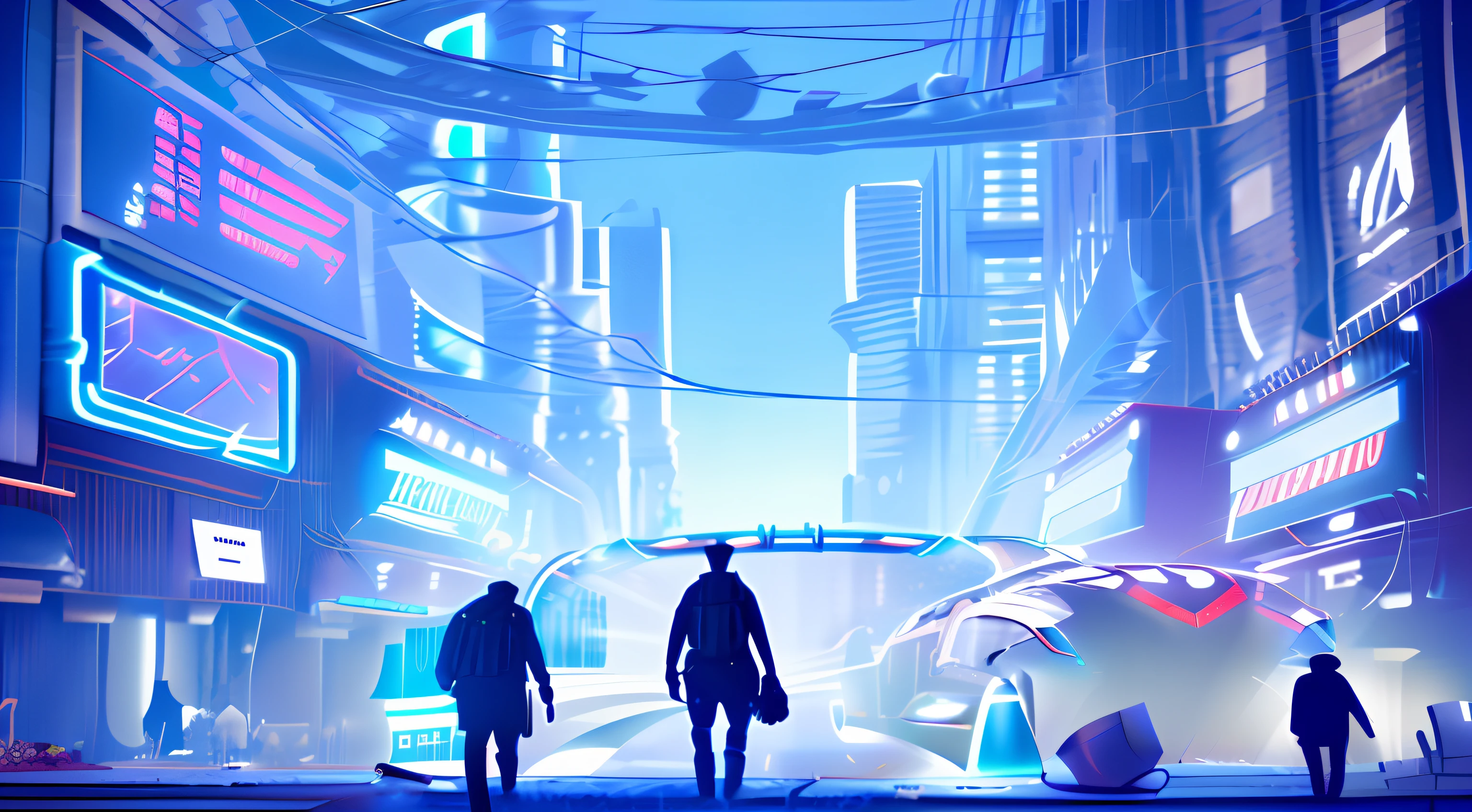 Road, futuristic city, metaverse, cyberpunk, HD, virtual exchange building