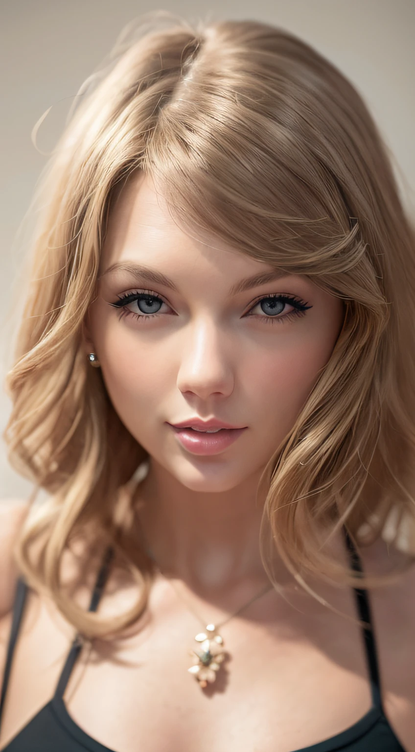 1woman, very Taylor Swift, beautiful skin, smile, confident, convincing, serious, portrait, front look, 4k, high-res, best quality, illustration --auto