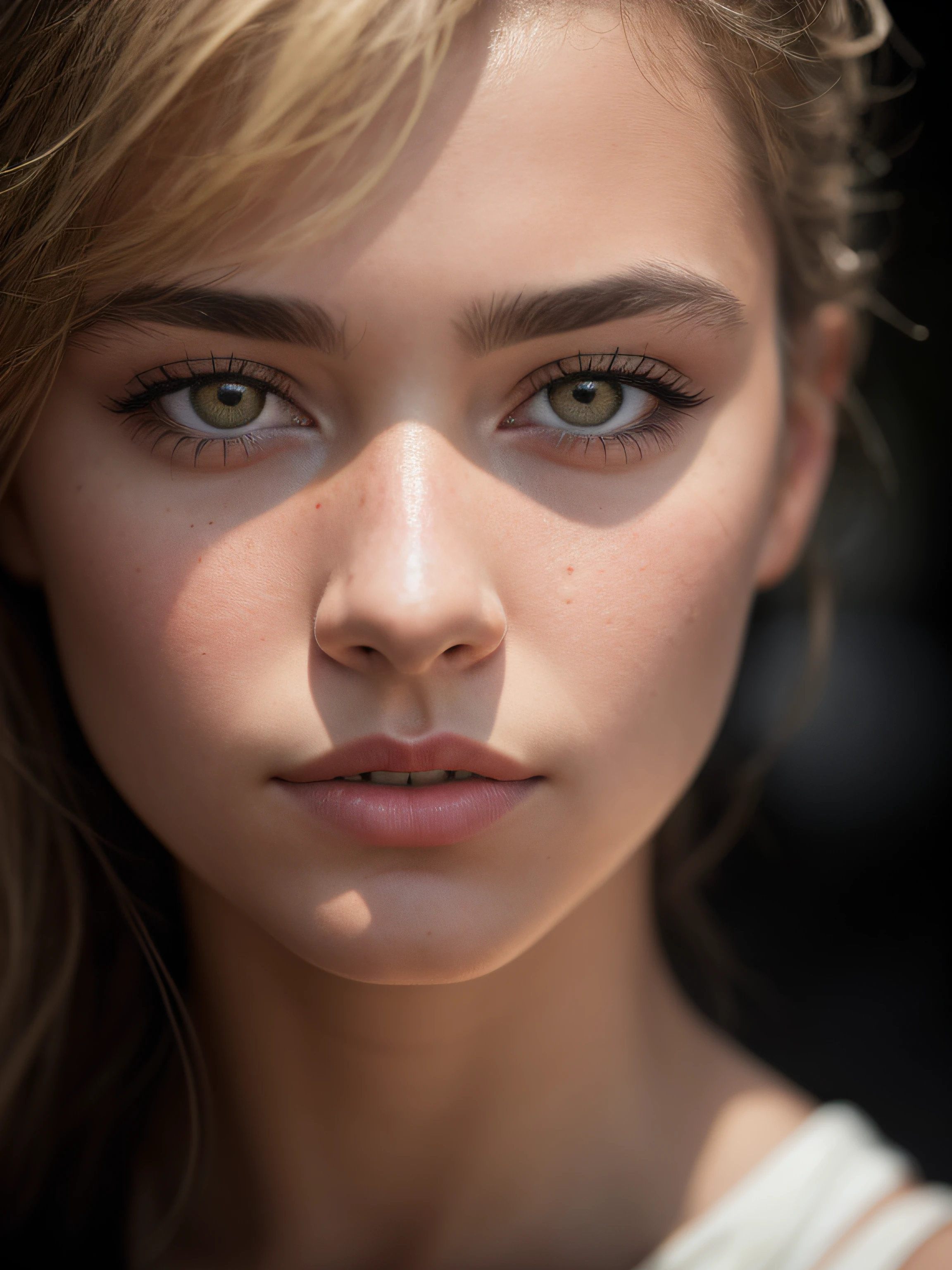 beautiful Turkish college girl, blonde, close up face portrait, ponytail, photorealistic, photo, masterpiece, realistic, realism, photorealism, high contrast, photorealistic digital art trending on Artstation 8k HD high definition detailed realistic, detailed, skin texture, hyper detailed, realistic skin texture, armature, best quality, ultra high res, (photorealistic:1.4),, high resolution, detailed, raw photo, sharp re, by lee jeffries nikon d850 film stock photograph 4 kodak portra 400 camera f1.6 lens rich colors hyper realistic lifelike texture dramatic lighting unrealengine trending on artstation cinestill 800,