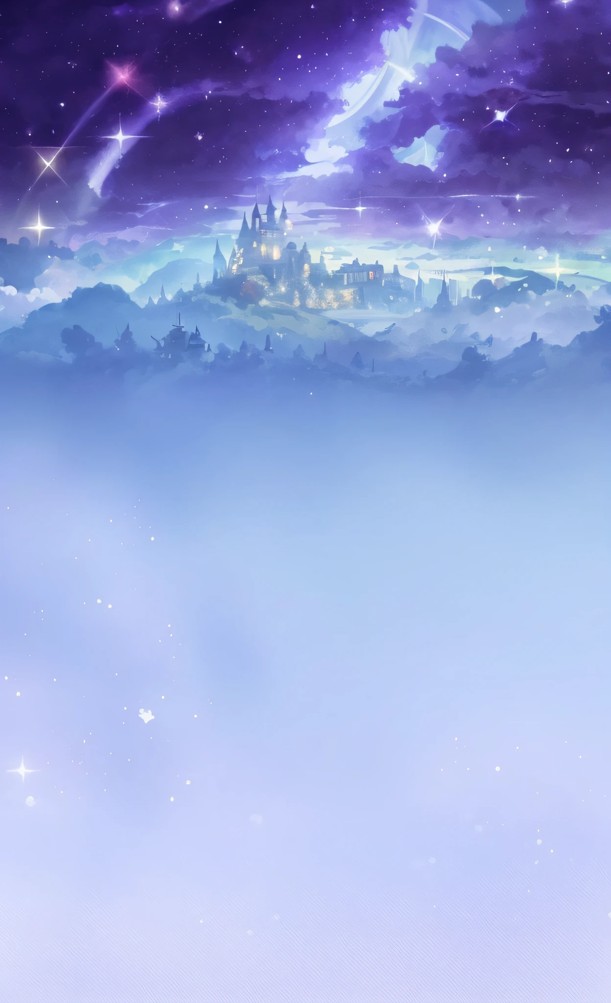 anime anime wallpapers with a castle in the sky, fairy tale style background, light kingdom backdrop, magical background, fantasy background, sky forest background, magical battlefield background, magical fairy background, moonlit starry sky environment, anime background, detailed scenery —width 672, anime landscape wallpaper, magnificent background, background artwork, castle background, magical battlefield backround, distant village background