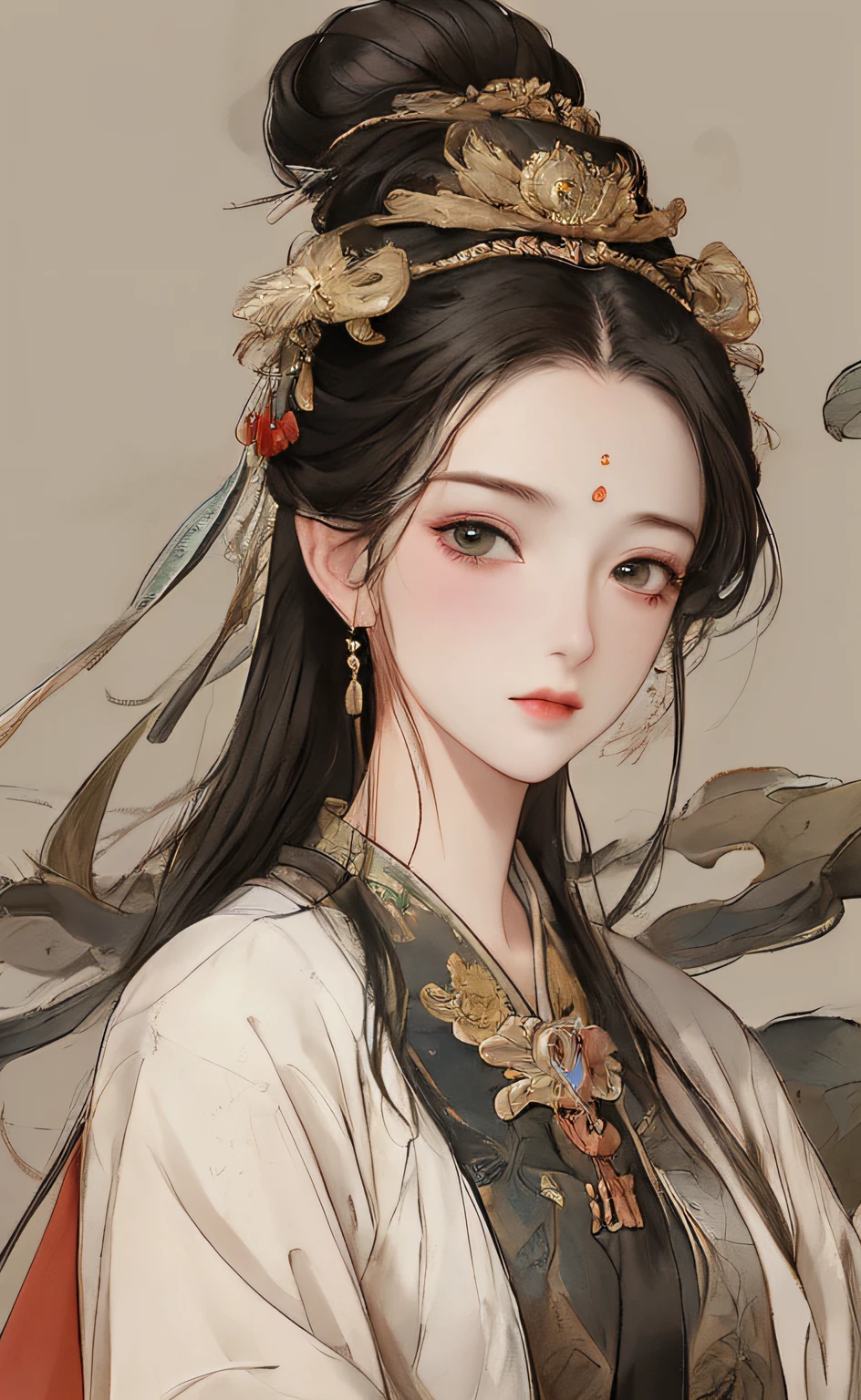 A girl, ancient Chinese costume, whole body, sunshine, clear face, clean white background, masterpiece, super detail, epic composition, ultra HD, high quality, extremely detailed, official art, uniform 8k wallpaper, super detail, 32k