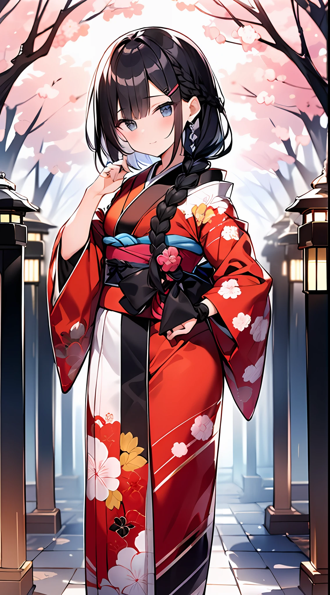 (incredibly absurdres absolutely resolution: 1.5), highest quality, masterpiece, ultra high resolution, 8k, (multiple girls), tanbo, (gorgeous and colorful gorgeous kimono) break shoujo manga style, (loli), soft line art, digital enhancement, shojo manga touch, environmental change scene, shojo manga core, ( Hair length to the shoulders))), (((short braid))), Japan ancient capital, full body visible angle, beautiful black hair, entangle, beautiful and aesthetic: 1.5, high quality: 1.3