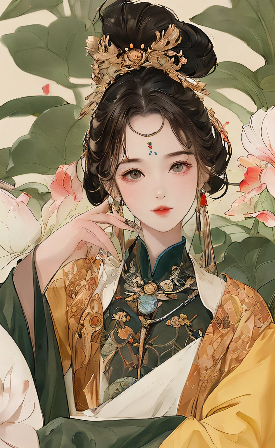 A girl, ancient Chinese costume, whole body, sunshine, clear face, clean white background, masterpiece, super detail, epic composition, ultra HD, high quality, extremely detailed, official art, uniform 8k wallpaper, super detail, 32k