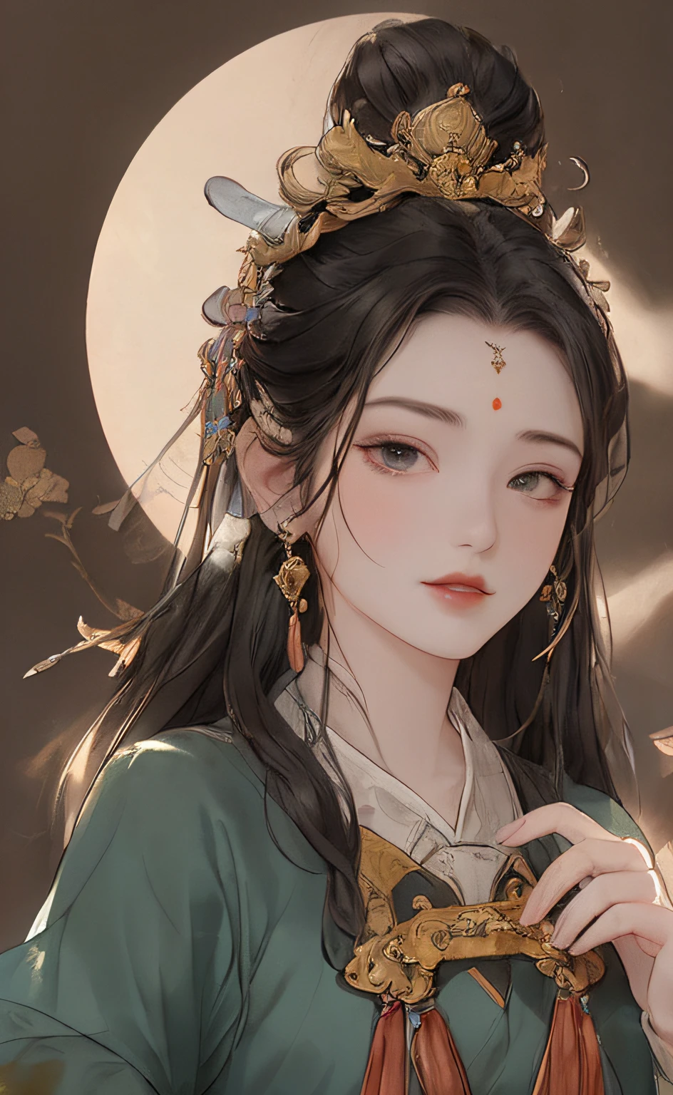 A girl, ancient Chinese costume, whole body, sunshine, clear face, clean white background, masterpiece, super detail, epic composition, ultra HD, high quality, extremely detailed, official art, uniform 8k wallpaper, super detail, 32k