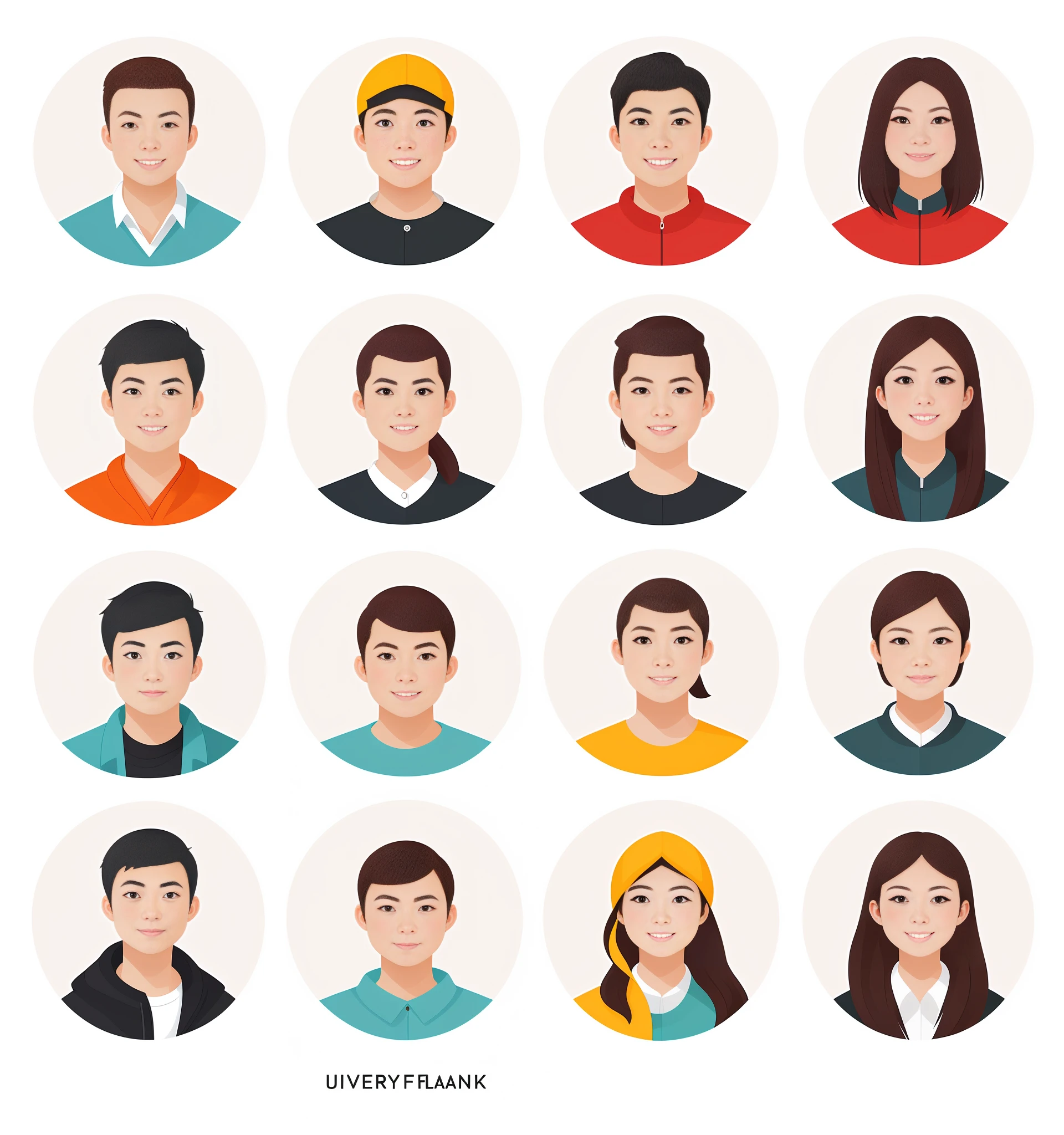 a group of people with different facial expressions in a circle, south east asian with round face, cartoon style illustration, asian features, mix of ethnicities and genders, diverse faces, detailed characters, with fully detailed faces, highly detailed characters, asian human, korean face features, upper body 2d game avatar, your personal data avatar, flat illustration, asian