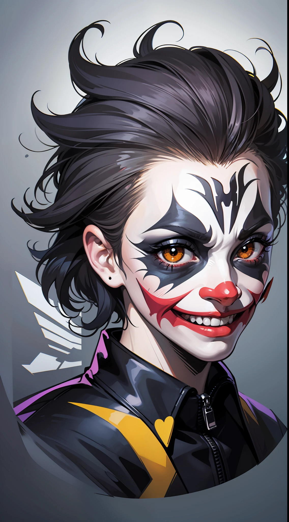 masterpiece,best quality,official art,, a simple modern cartoon style ，professional ，vector logo，A joker in the style of b1nk ，