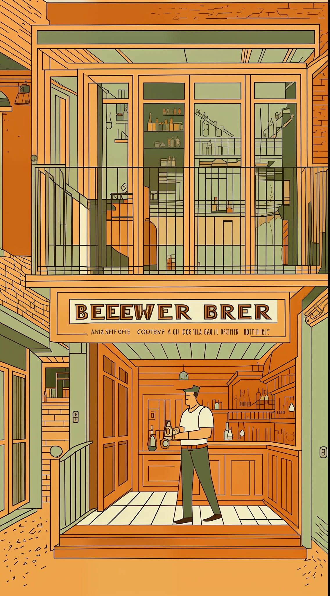 Illustration of a beer drinker drawn in a flat design