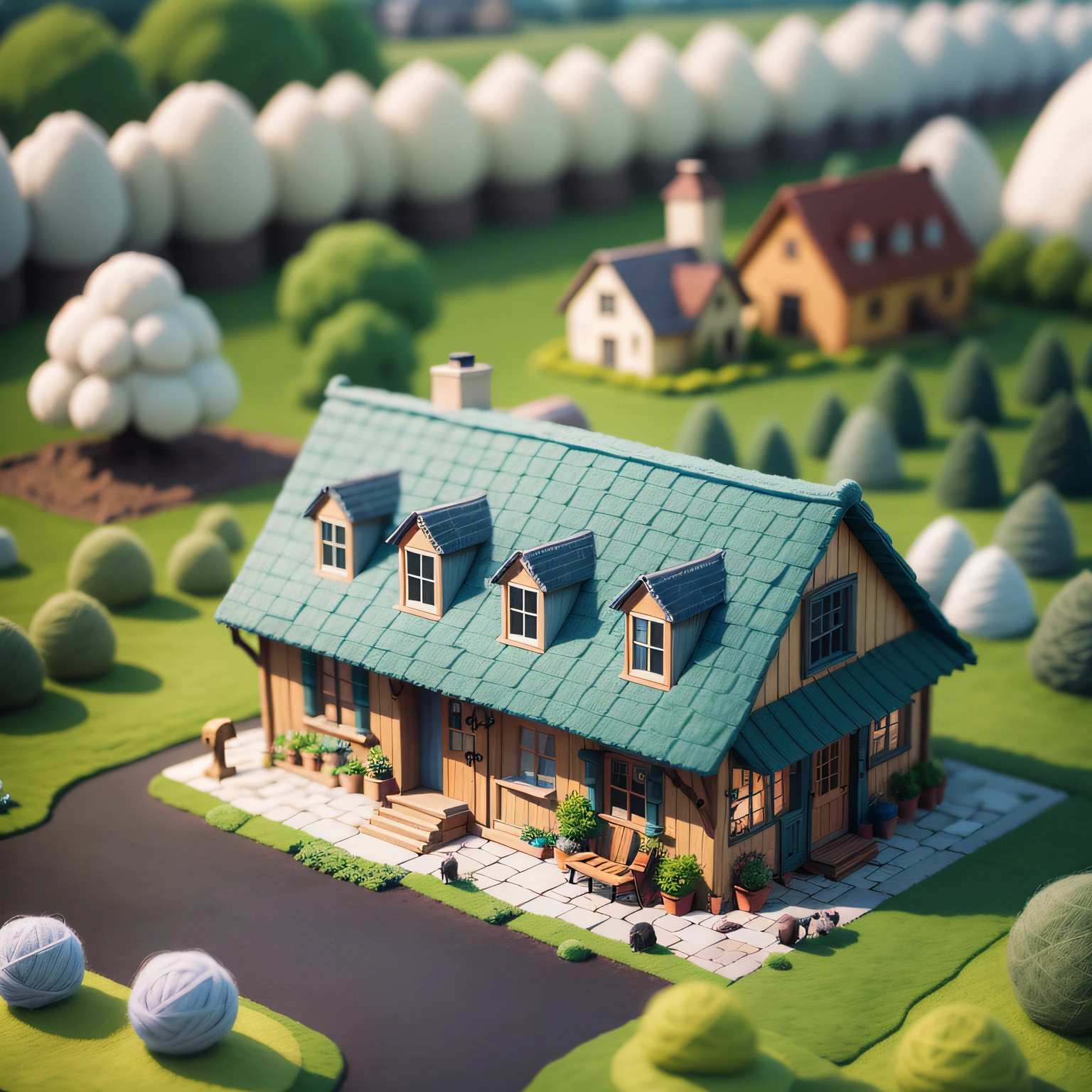 lawn, tilt-shift, --v 5 --ar 3:4 --q 2 Size: 1920x1080, isometric --auto