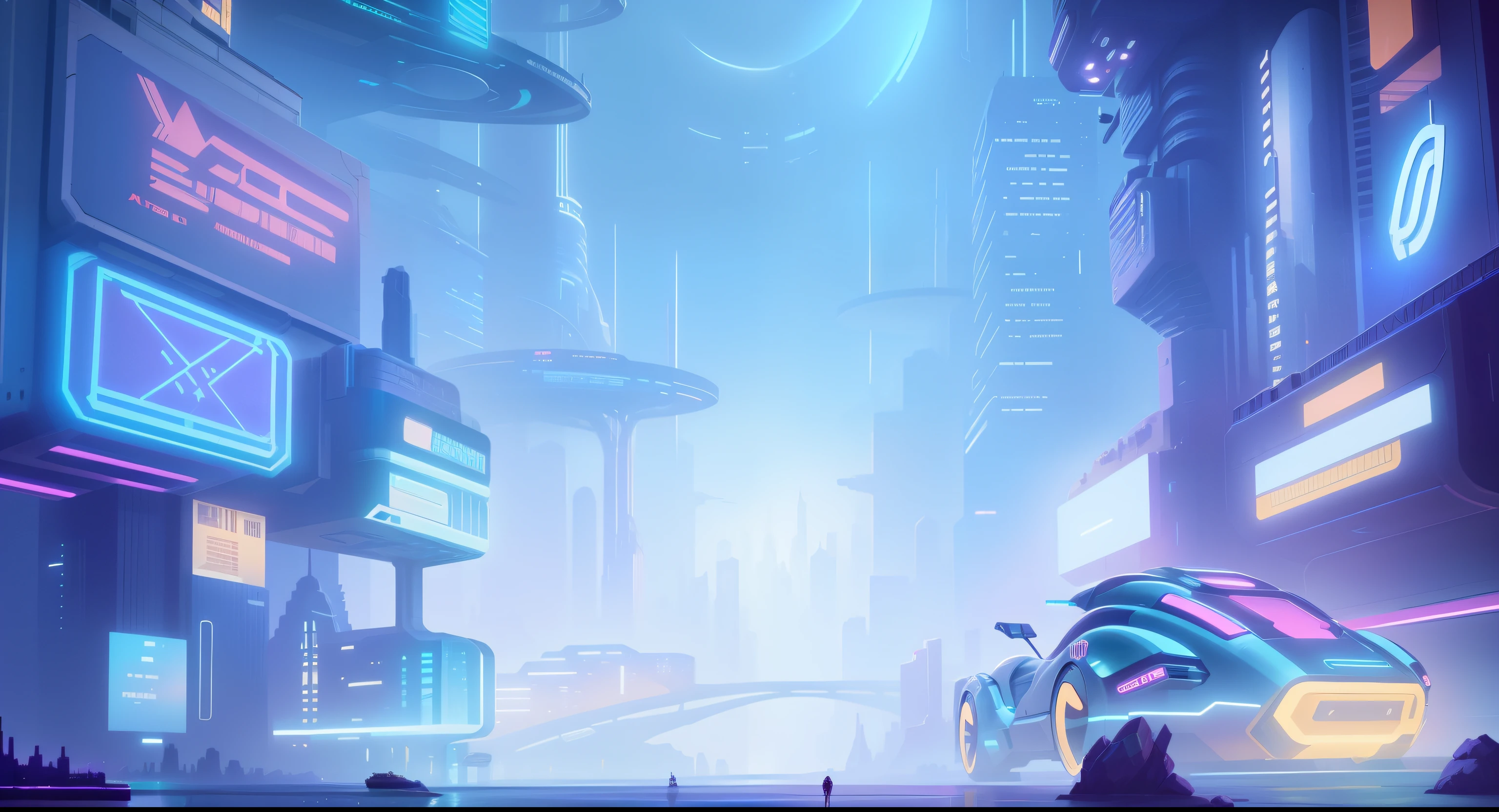 Futuristic ultra-futuristic cityscape, cyberpunk