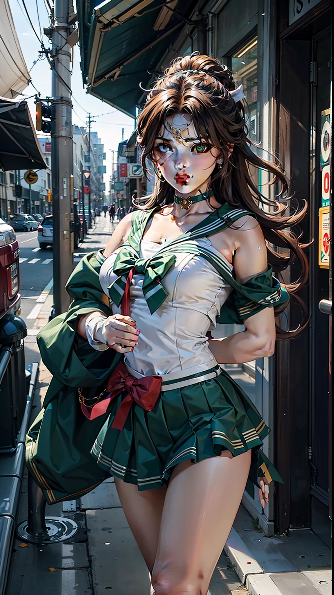 masterpiece,best quality,8k,original,official art,
blue sky and white clouds,rooftops,5girls,multiplegirls,Lineup,the same body type,AND 5girls,mer1, tiara, sailor senshi uniform, blue sailor collar, bow, knee boots, choker, white gloves, blue choker, elbow gloves, jewelry, earrings, blue skirtAND 5girls,supersailormoonAND 5girls,SMJupiter, SMJupiterOutfit, green sailor collar, green skirt, sailor senshi uniform, ponytailAND 5girls,venus1, 1girl, solo, sailor senshi uniform, blonde hair, magical girl, blue eyes, orange skirt, elbow gloves, tiara, pleated skirt, hair bow, orange sailor collar, miniskirt, red bow, orange choker, white gloves, very long hair, jewelry, earringsAND 5girls,SMMarsvery,longhair,partedbangs,1990s\(style\),SMMars,sailorsenshiuniform,redsailorcollar,redskirt,elbowgloves