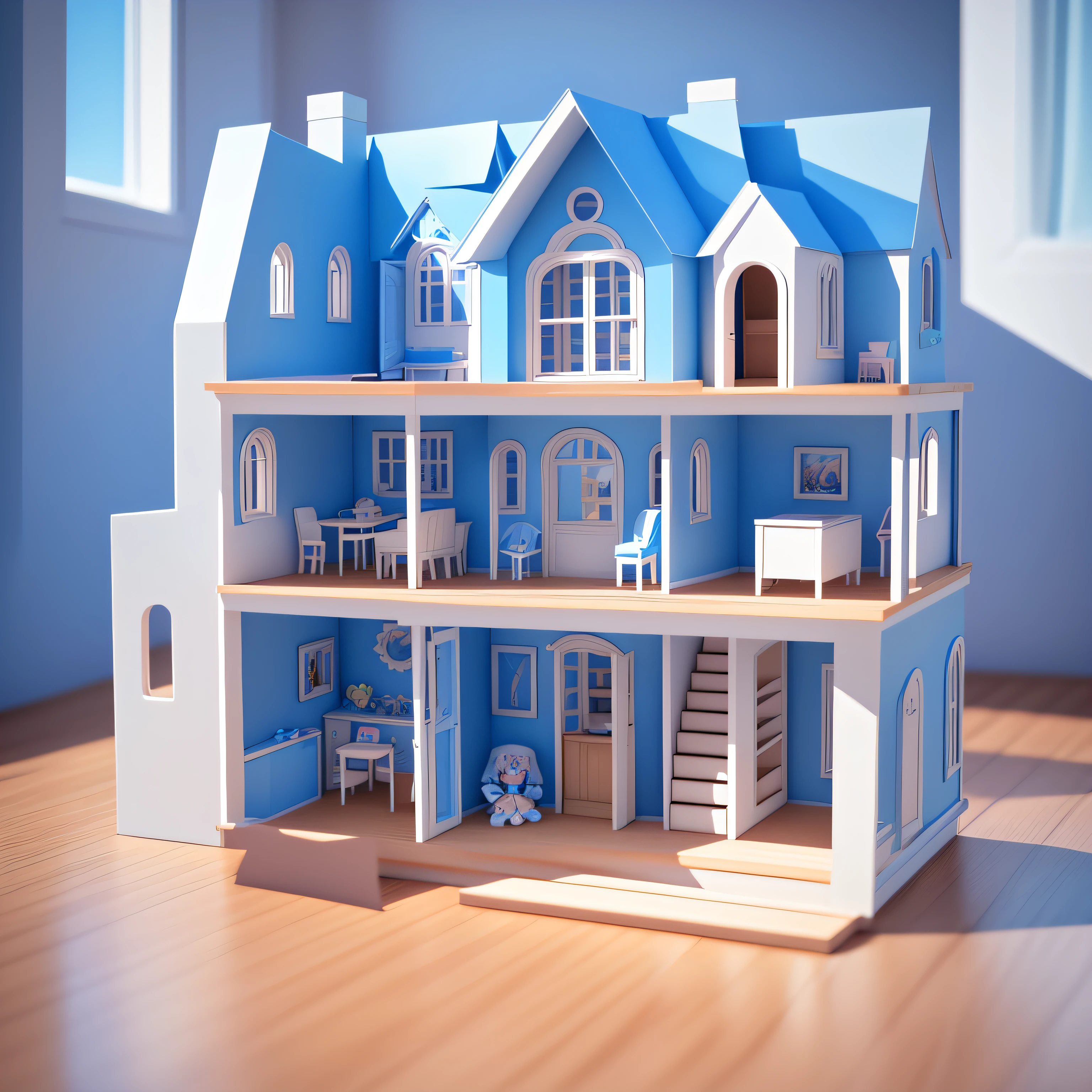 icon, modern villa, 3D render, frosted glass, benhance, ui, ux, superdetails, pastel color, mockup, fine luster, Soft focus, oc, bestquality, 8k 。, isometric, C4D, dribbble, blender --auto