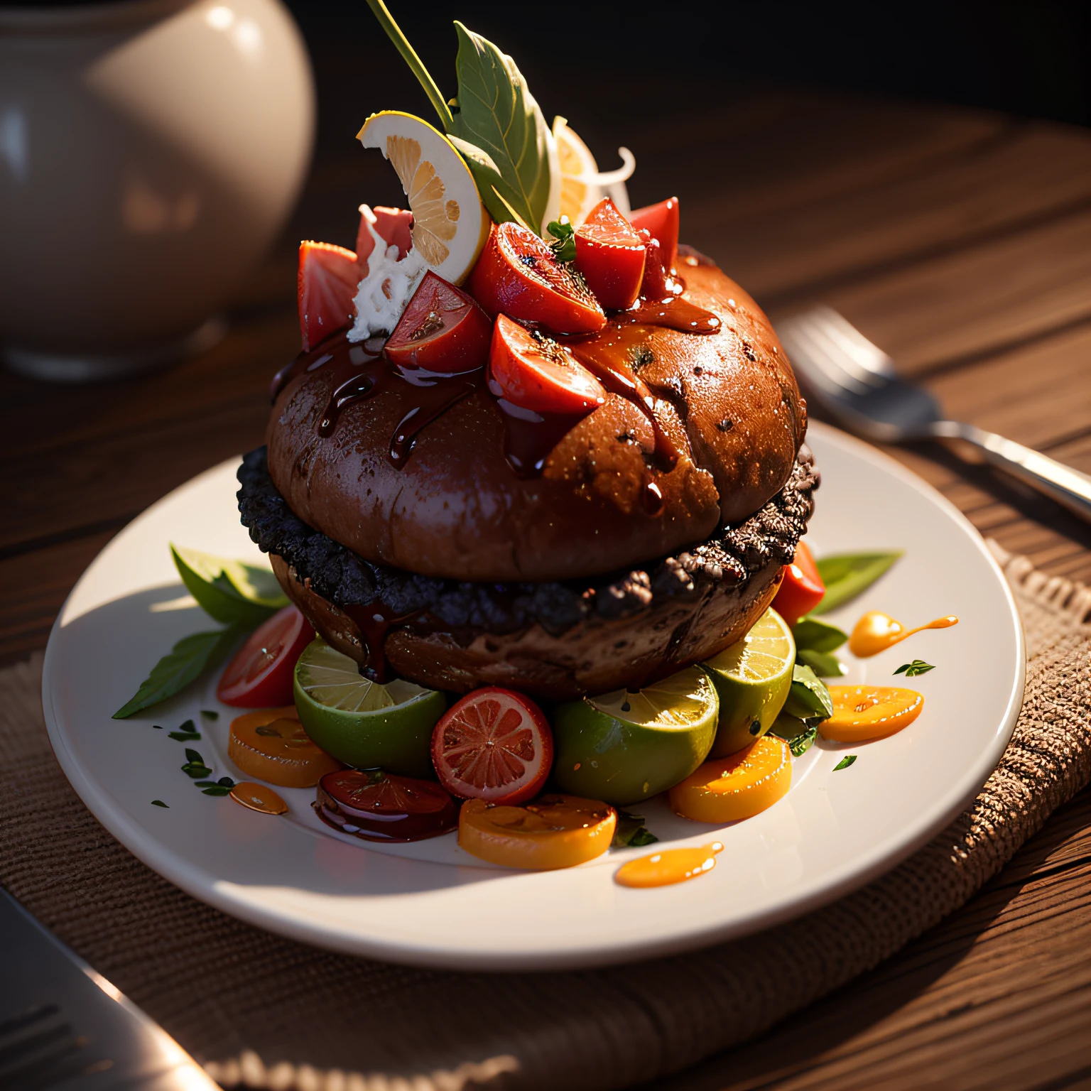 (((Dinner)))), ((((No Person)))), realistic paintings by Alexei Venetianov, Shutterstock winner, photorealism, amazing food pictures, 4k food pictures, 4k food pictures, fast photography, slow motion, super fast photography, food photography, food art photography, highly detailed CG Unity 8k award-winning photos, depth of field, HDR, Bloom, chromatic aberration, realistic, highly detailed, popular in art stations, popular in CGsociety, complex, high detail, dramatic, intermediate art, ambient lighting