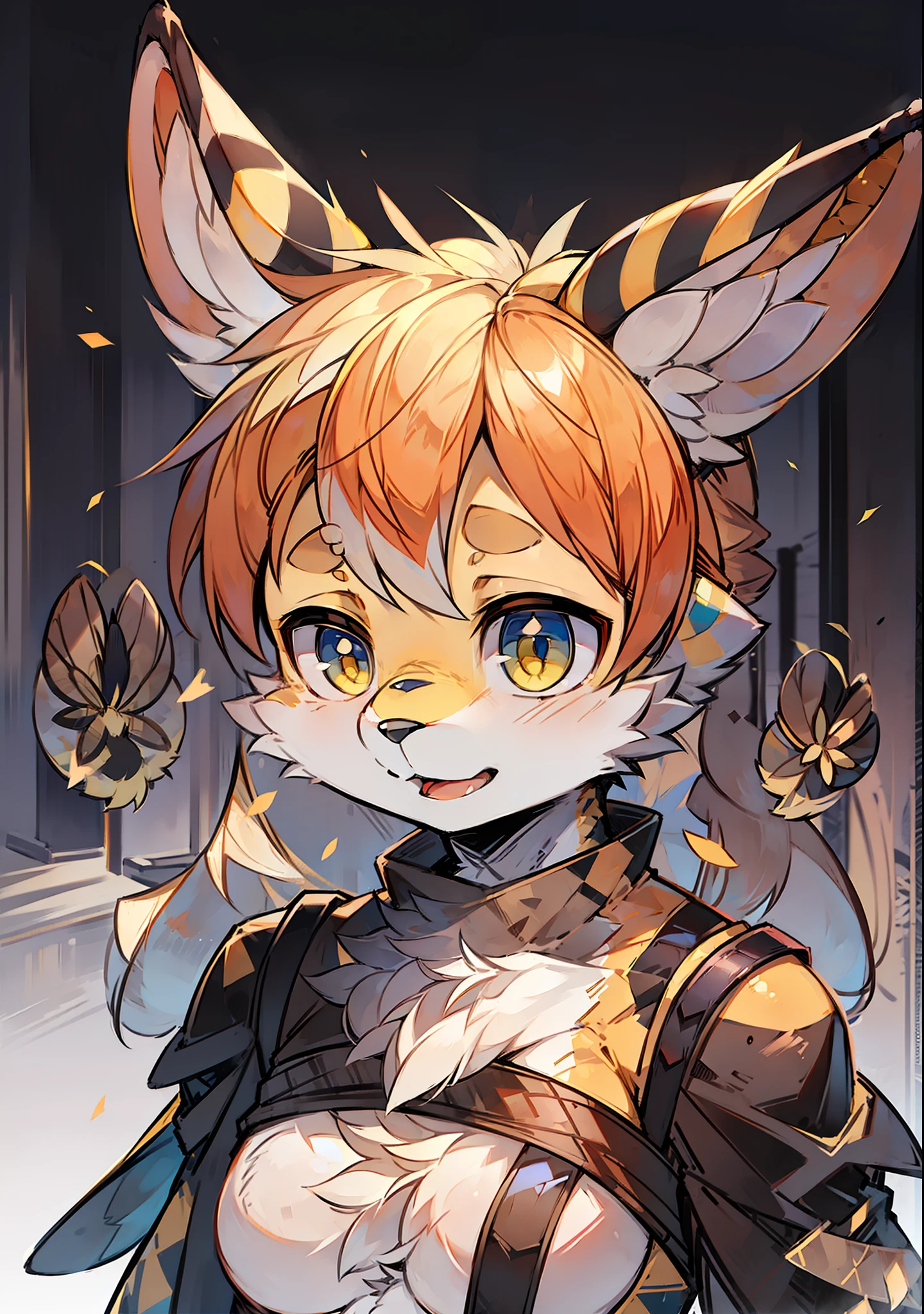 Very detailed, (1 anthro-bee girl:1 .5)