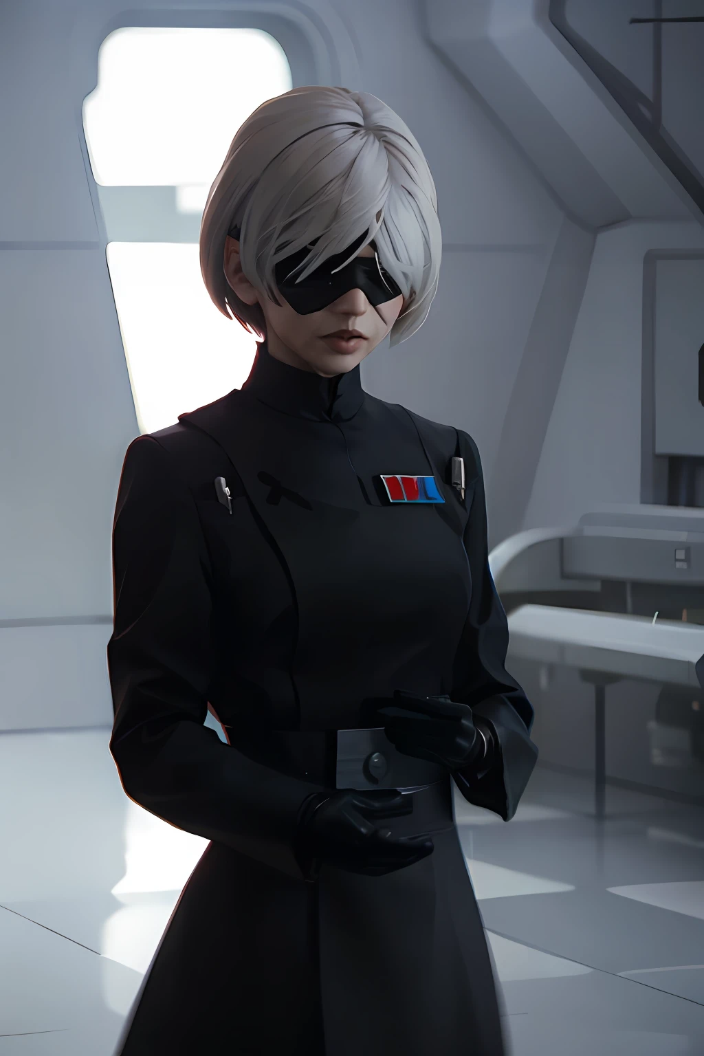 n_2b
blindfold, black blindfold, white imperialofficer uniform