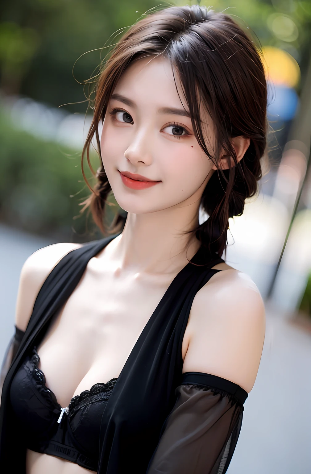wear black underwear, black underwear, transparent underwear, wear black bra, black bra, big