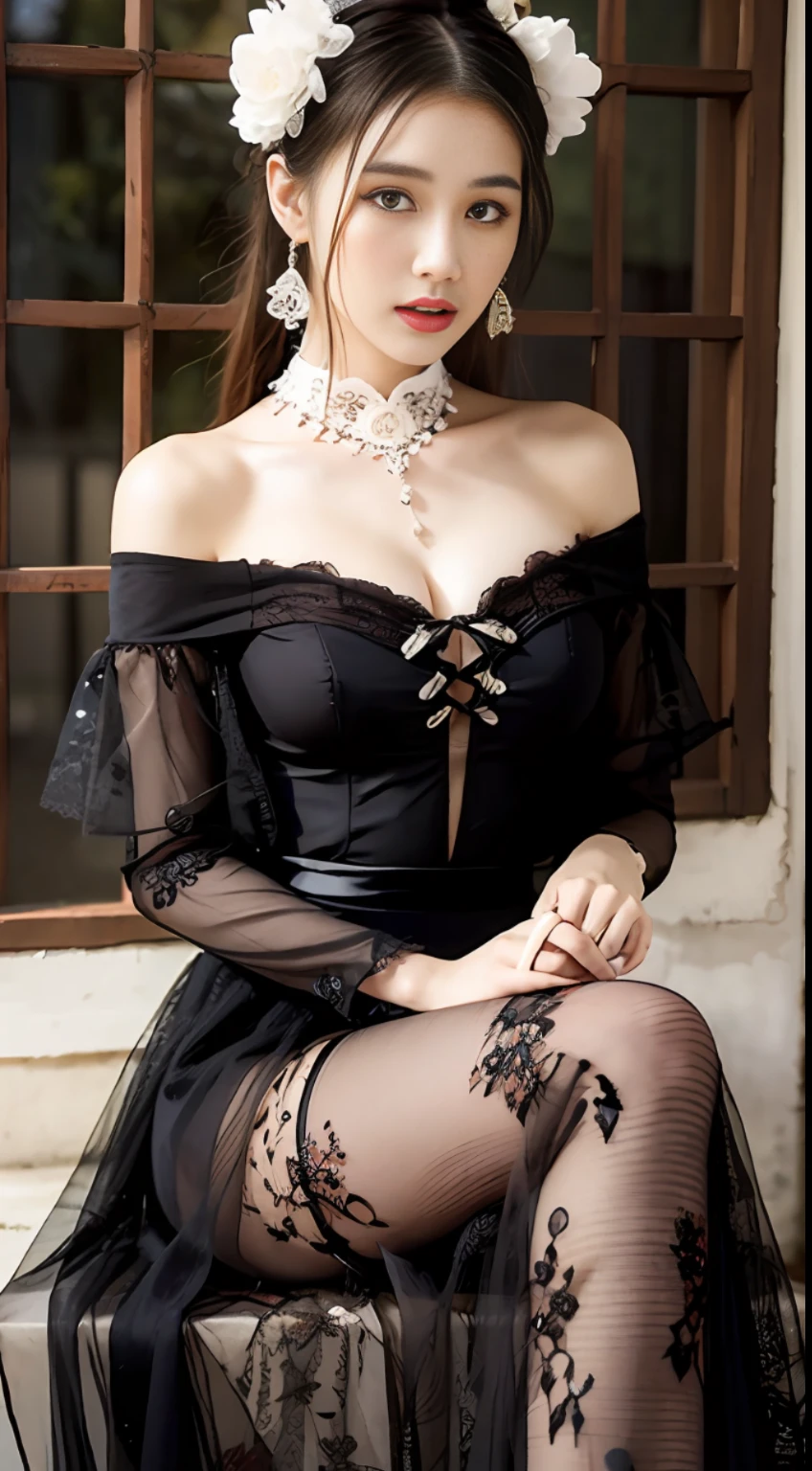 Chinese style, lace elements at the neckline of the dress lace elements in the cuff part Dark pattern is traditional moire, dark details such as pleats, embroidery, beads, silk, crepe, dress length is knee-length or long dark lace edge, add bow or flower decoration at the waist or neckline