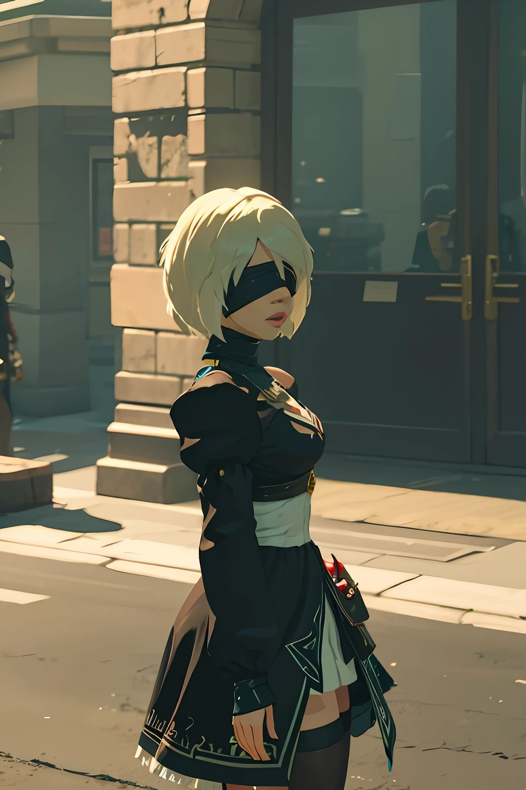 n_2b
blindfold, black blindfold, large breast botw style