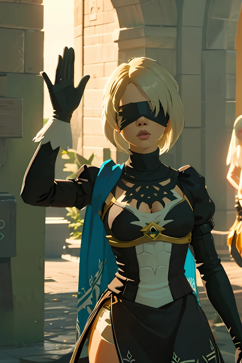 n_2b
blindfold, black blindfold, large breast botw style