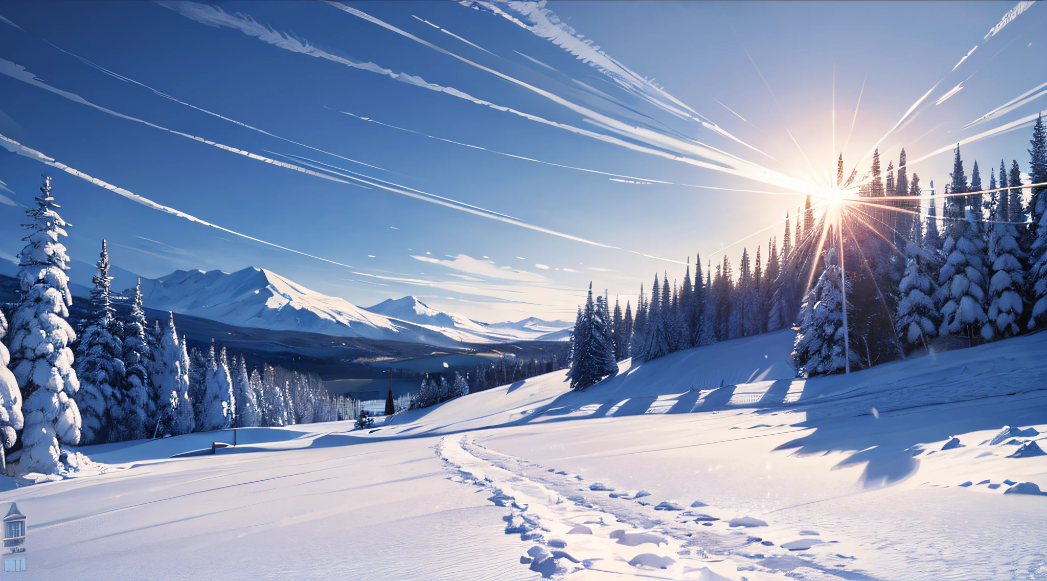 Masterpiece, best quality, master picture quality, movie special effects, super high resolution, detailed beautiful scenery, 8k, wallpaper, silence, cold climate, snow, winter, blizzard
