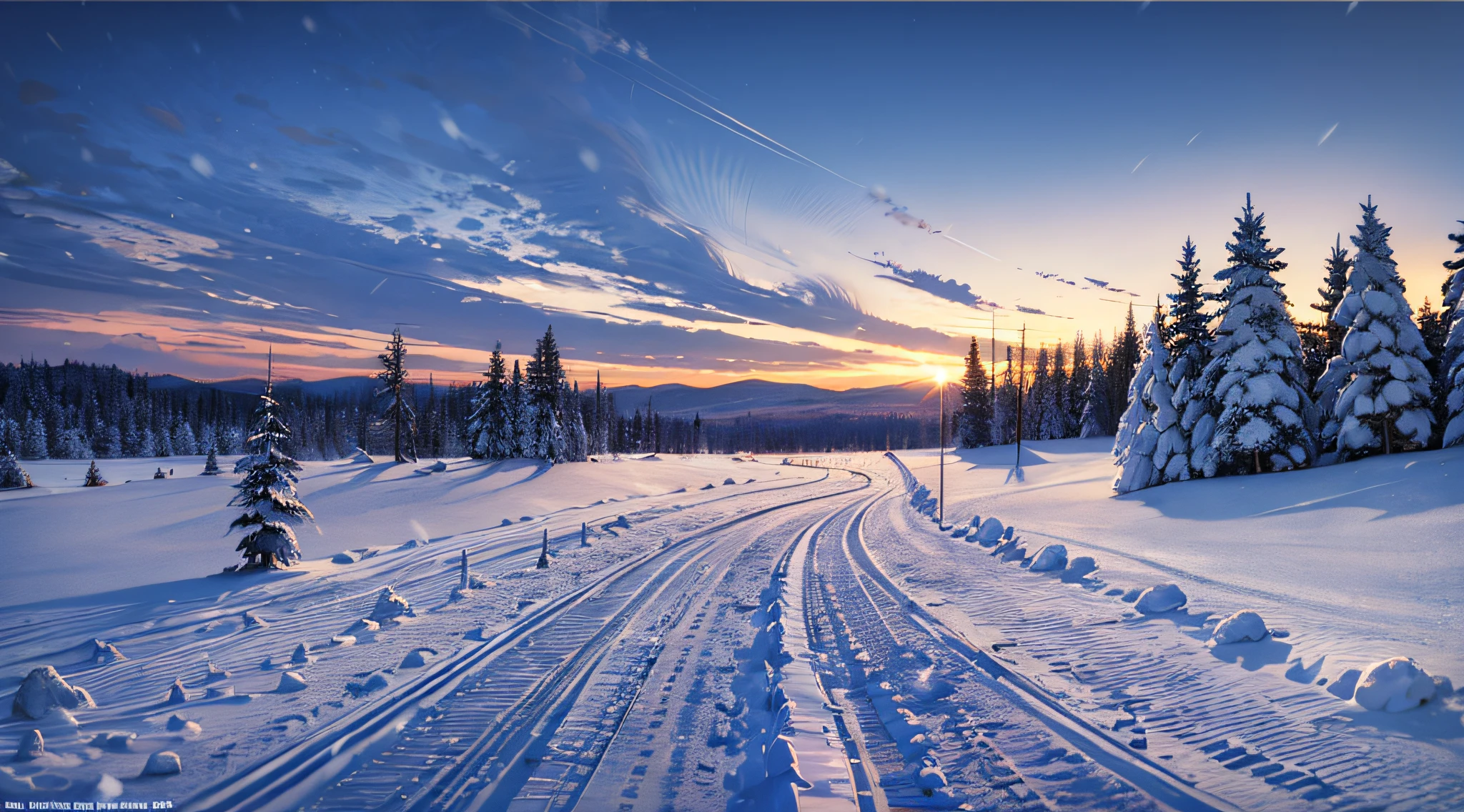 Masterpiece, best quality, master picture quality, movie special effects, super high resolution, detailed beautiful scenery, 8k, wallpaper, silence, cold climate, snow, winter, blizzard