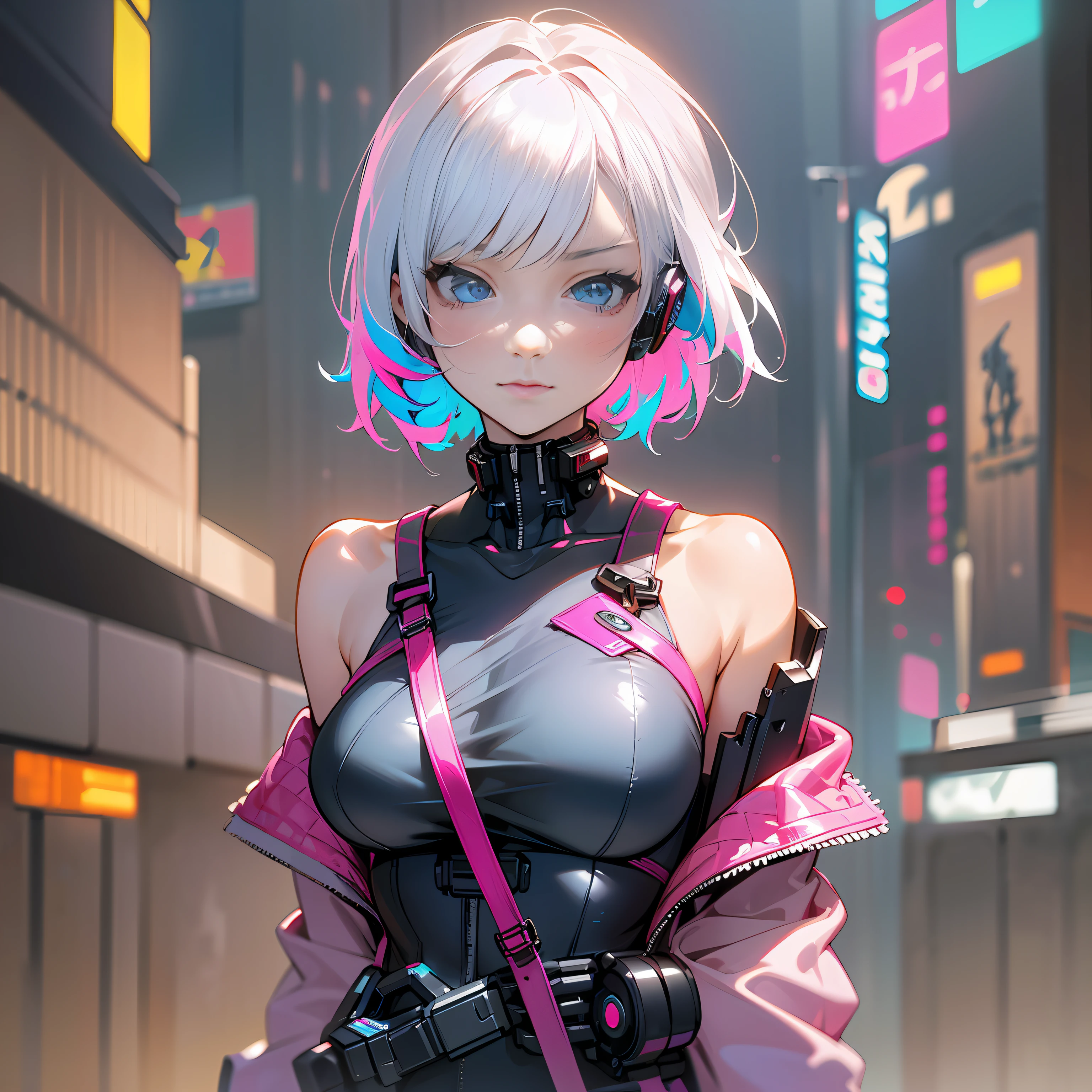 Chinese young girl, 3D three-dimensional face, delicate facial features, fair skin, kung fu master, martial arts girl, Hanfu, cheongsam, Chinese style elements, holding a sword, front view, good perspective, holographic light and shadow, fluorescence, rich background, cyberpunk, rich special effects, futuristic, sci-fi, realistic details, and its meticulous details, 3d rendering, Unreal Engine --auto
