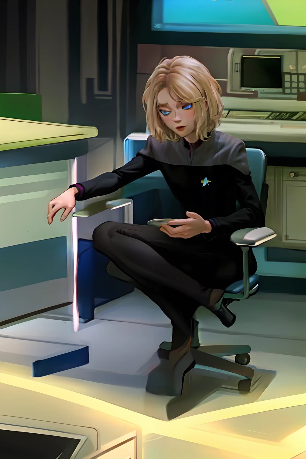 gwen stacy wearing ds9st uniform
