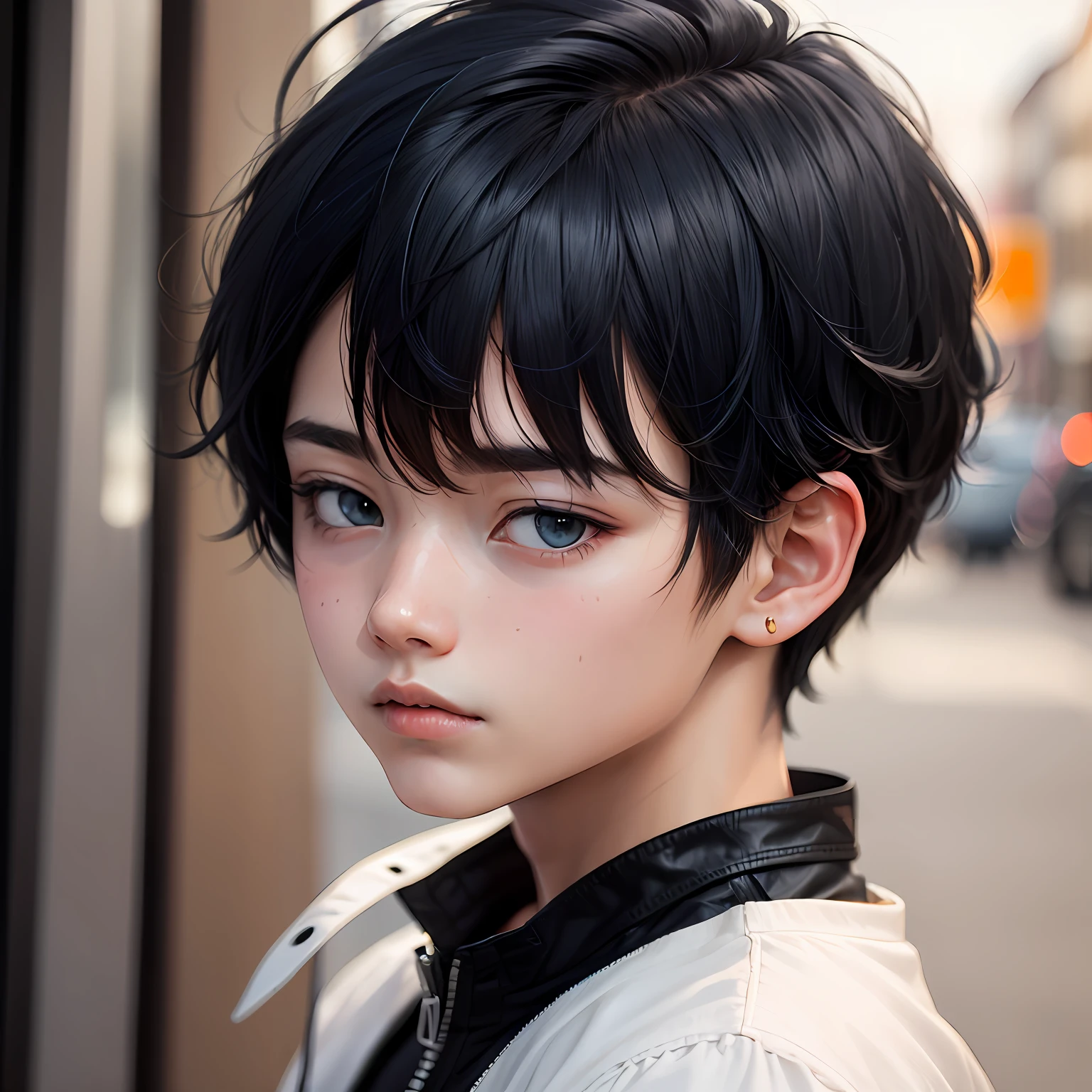 boy black blue hair --auto