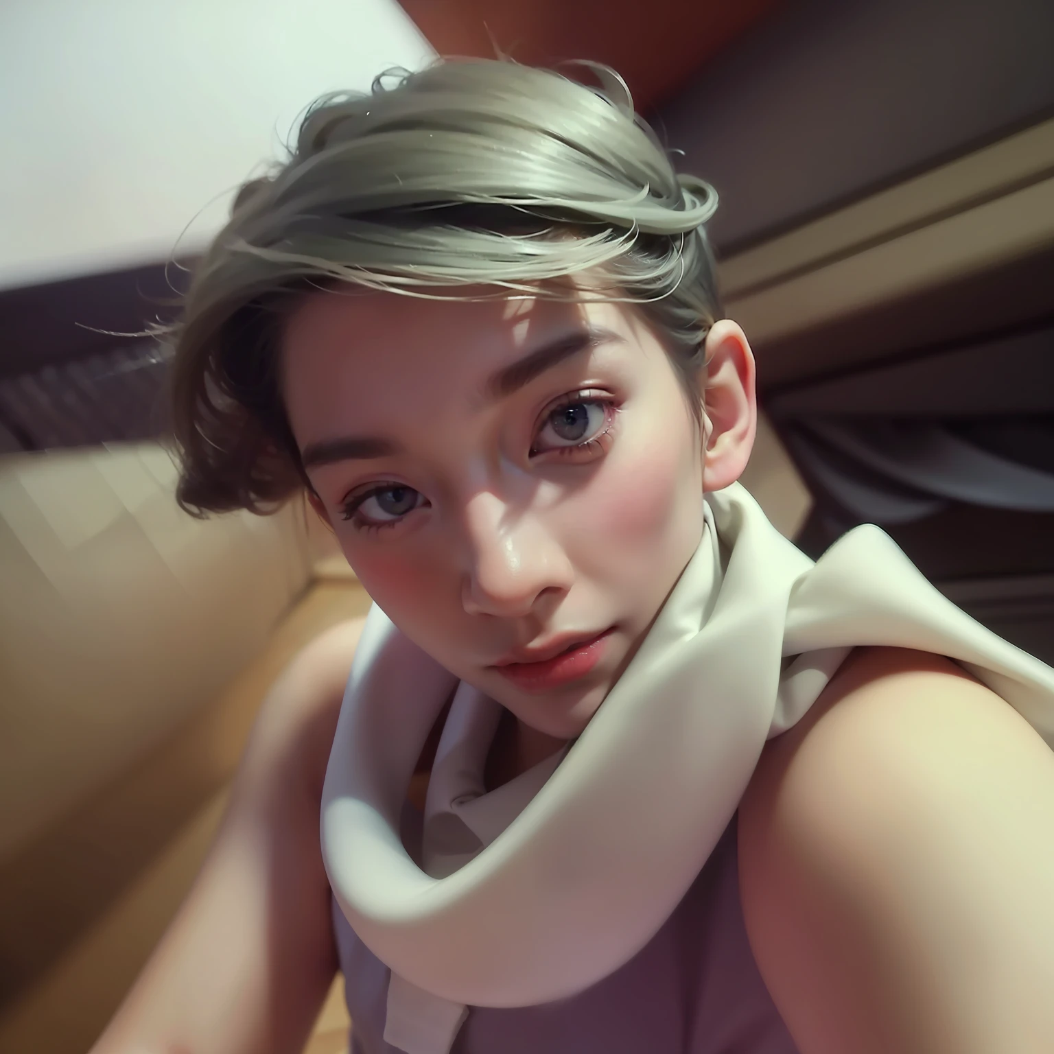 8K, Best Quality, Masterpiece, Ultra High Resolution, (Realism: 1.4), Original Photo, (Realistic Skin Texture: 1.3), (Film Grain: 1.3), (Selfie Angle),1 Boy, Beautiful Eyes and Face Details, Masterpiece, Best Quality, Close-up, Upper Body, Looking at the Viewer