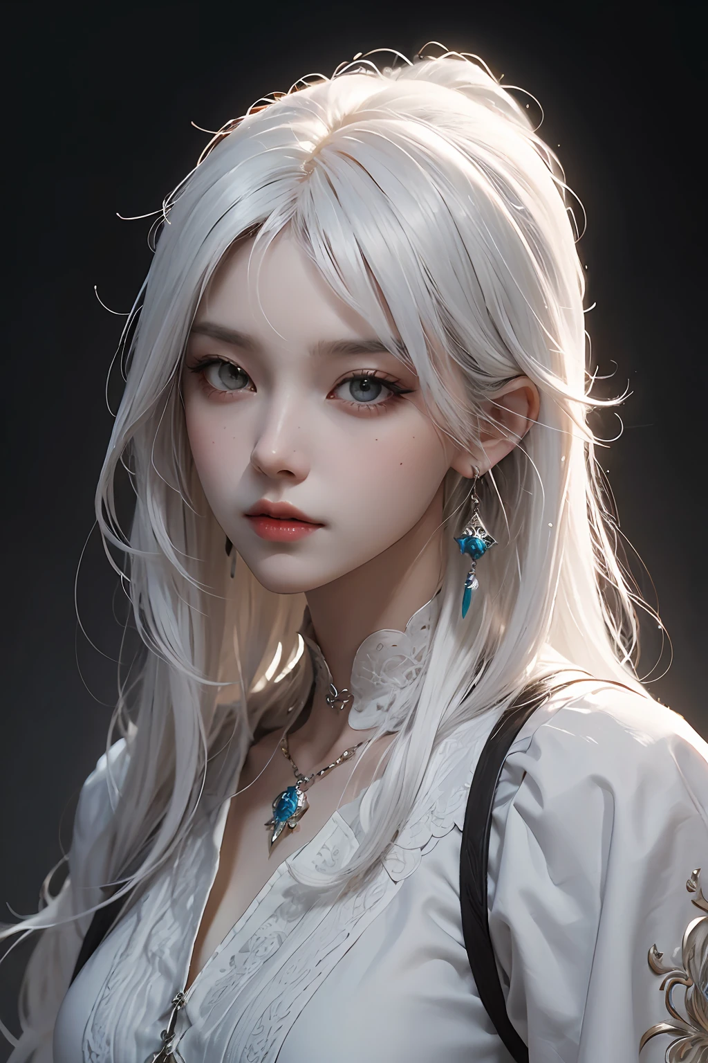 a close up of a woman with white hair and a white mask, beautiful character painting, guweiz, artwork in the style of guweiz, white haired deity, by Yang J, epic exquisite character art, stunning character art, by Fan Qi, by Wuzhun Shifan, guweiz on pixiv artstation --auto