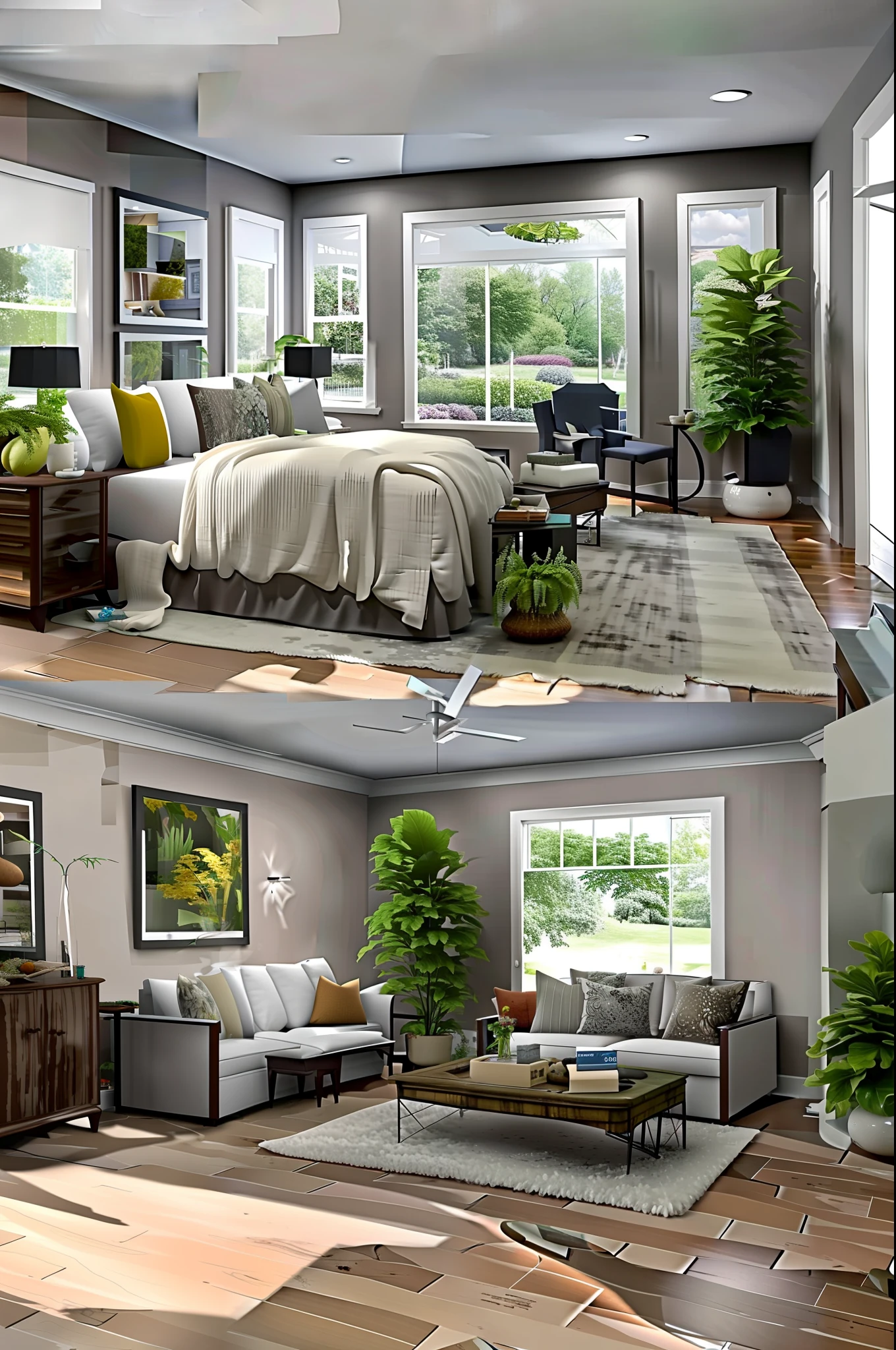 Step into the world of “Harmonious Haven,” an exquisite interior home design that effortlessly combines elegance, comfort, and personalized style. This AI-generated prompt invites you to create a sanctuary within your home, reflecting your unique taste and creating a space where serenity and beauty harmonize.