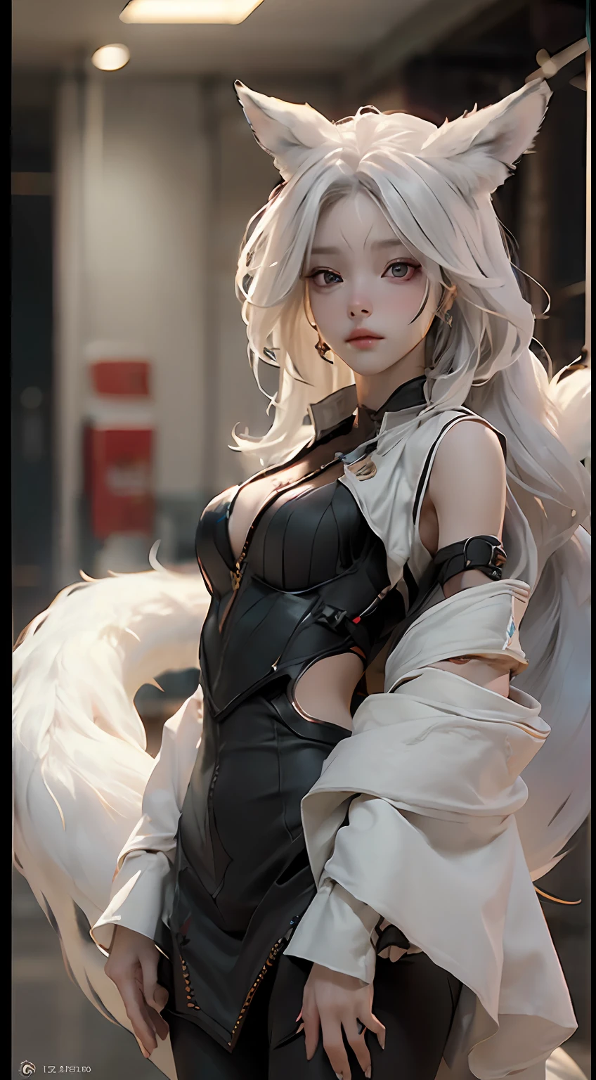 ((Best Quality)), ((Masterpiece)), (Details: 1.4), 3D, League of Legends, Game Characters, Fox, Nine-Tailed Fox, Fox Ears, HDR (High Dynamic Range), Ray Tracing, NVIDIA RTX, Super-Resolution, Unreal 5, Subsurface Scattering, PBR Texture, Depth of Field, Maximum Sharpness and Sharpness, Multi-layer Texture, Albedo and Highlight Map, Surface Shading, Accurate simulation of light-material interactions, perfect proportions, Octane Render, two-color light, large aperture, low ISO, white balance, rule of thirds, 8K RAW,