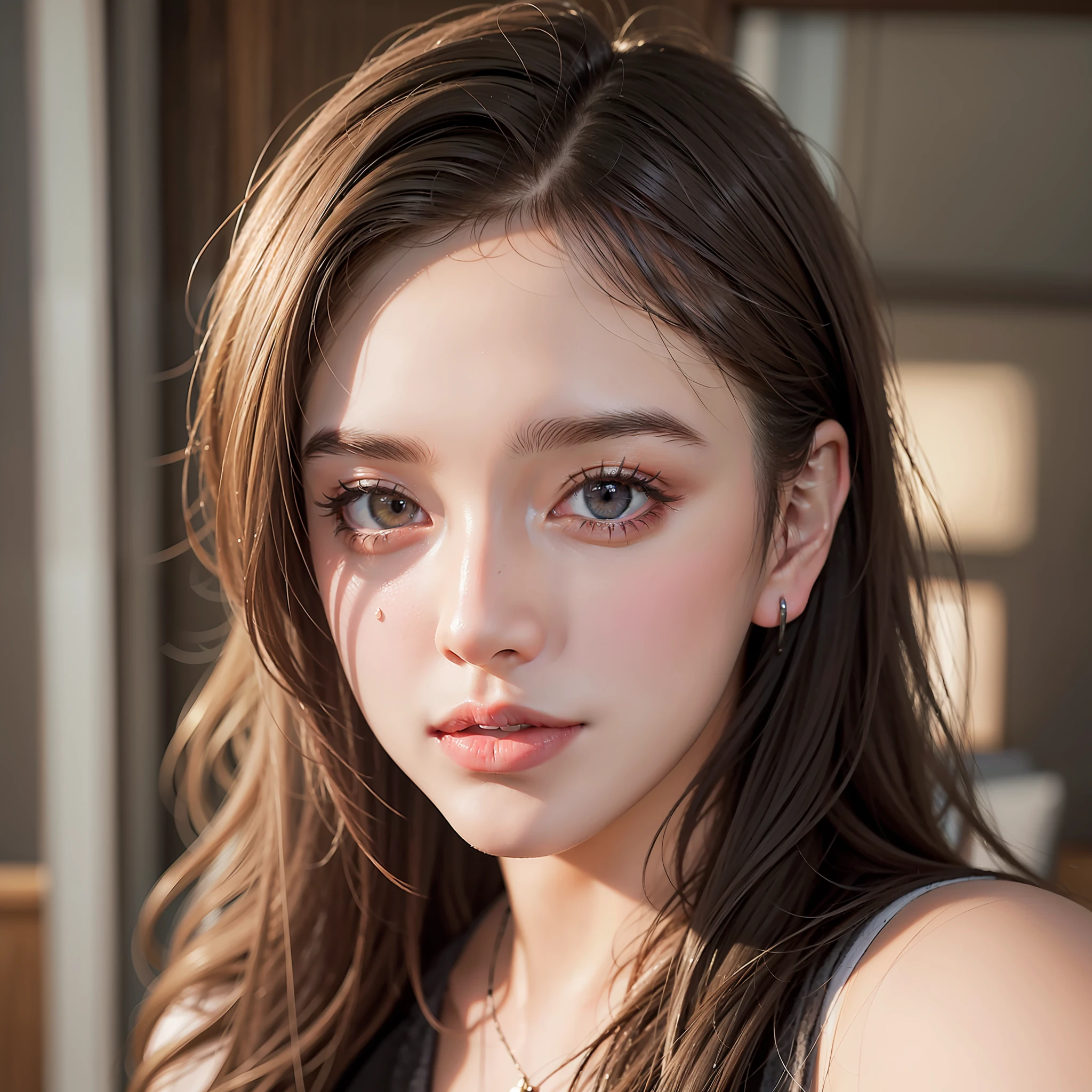 8K, Best Quality, Masterpiece, Ultra High Resolution, (Realism: 1.4), Original Photo, (Realistic Skin Texture: 1.3), (Film Grain: 1.3), (Selfie Angle)