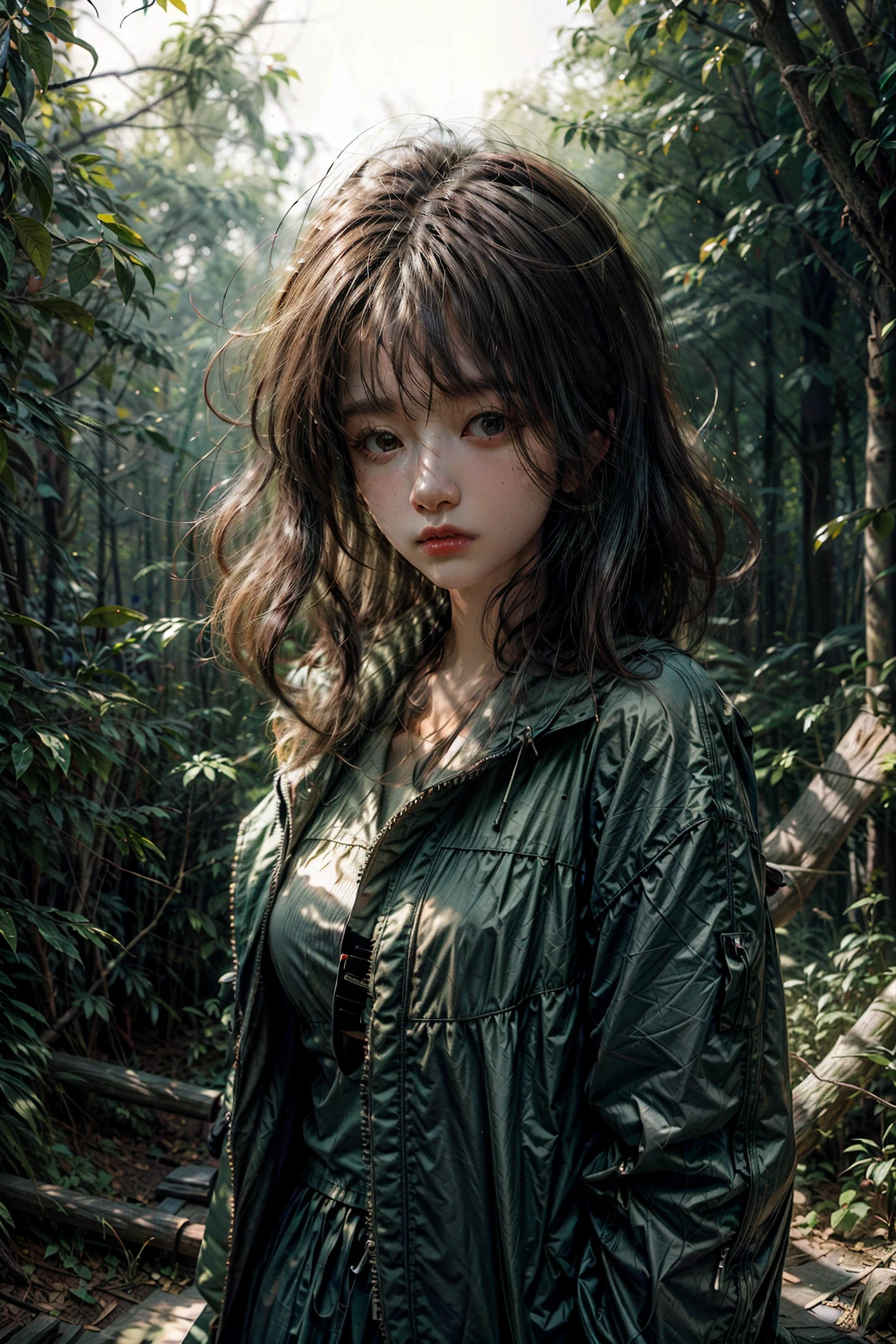 Take a serene stroll through a serene forest with dappled sunlight filtering through the canopy.