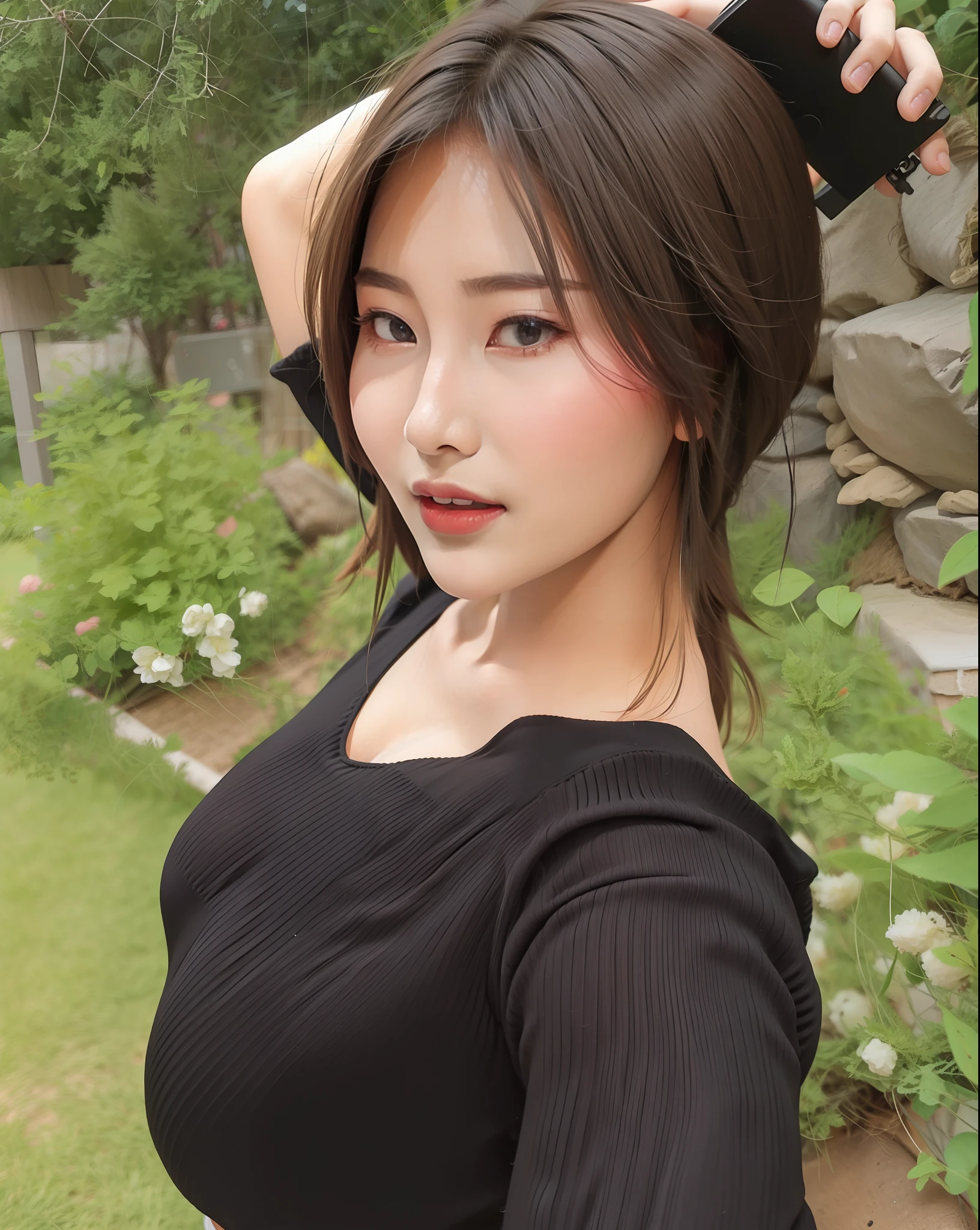 araffe woman with a black top and a black phone, beautiful south korean woman, gorgeous young korean woman, korean girl, beautiful young korean woman, heonhwa choe, jaeyeon nam, korean woman, bae suzy, young adorable korean face, wan adorable korean face, lee ji-eun, lee ji - eun, hwang se - on