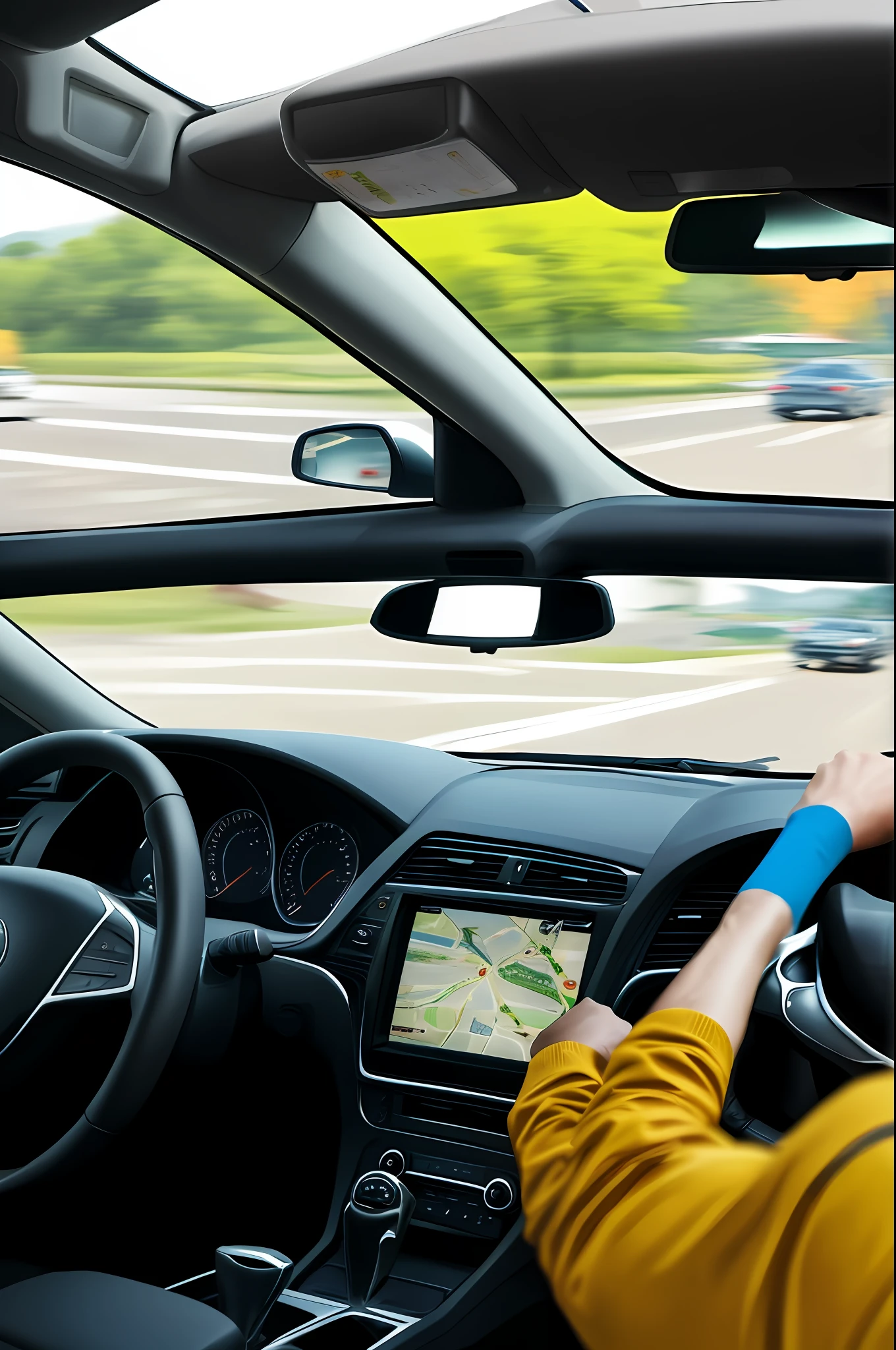 Man driving to a nearby bank